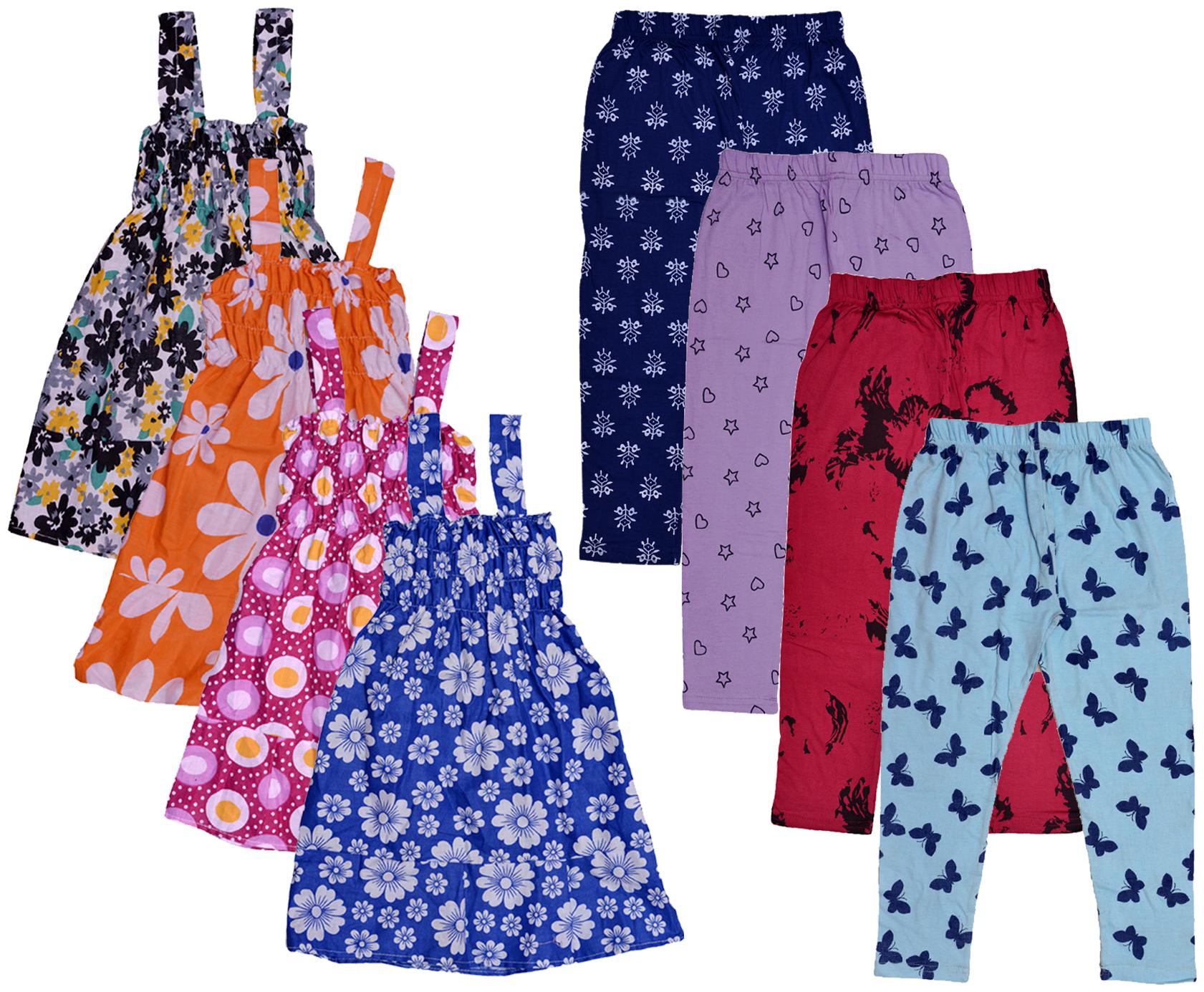 

Indiweaves Girl Cotton Top Bottom Set - Multi