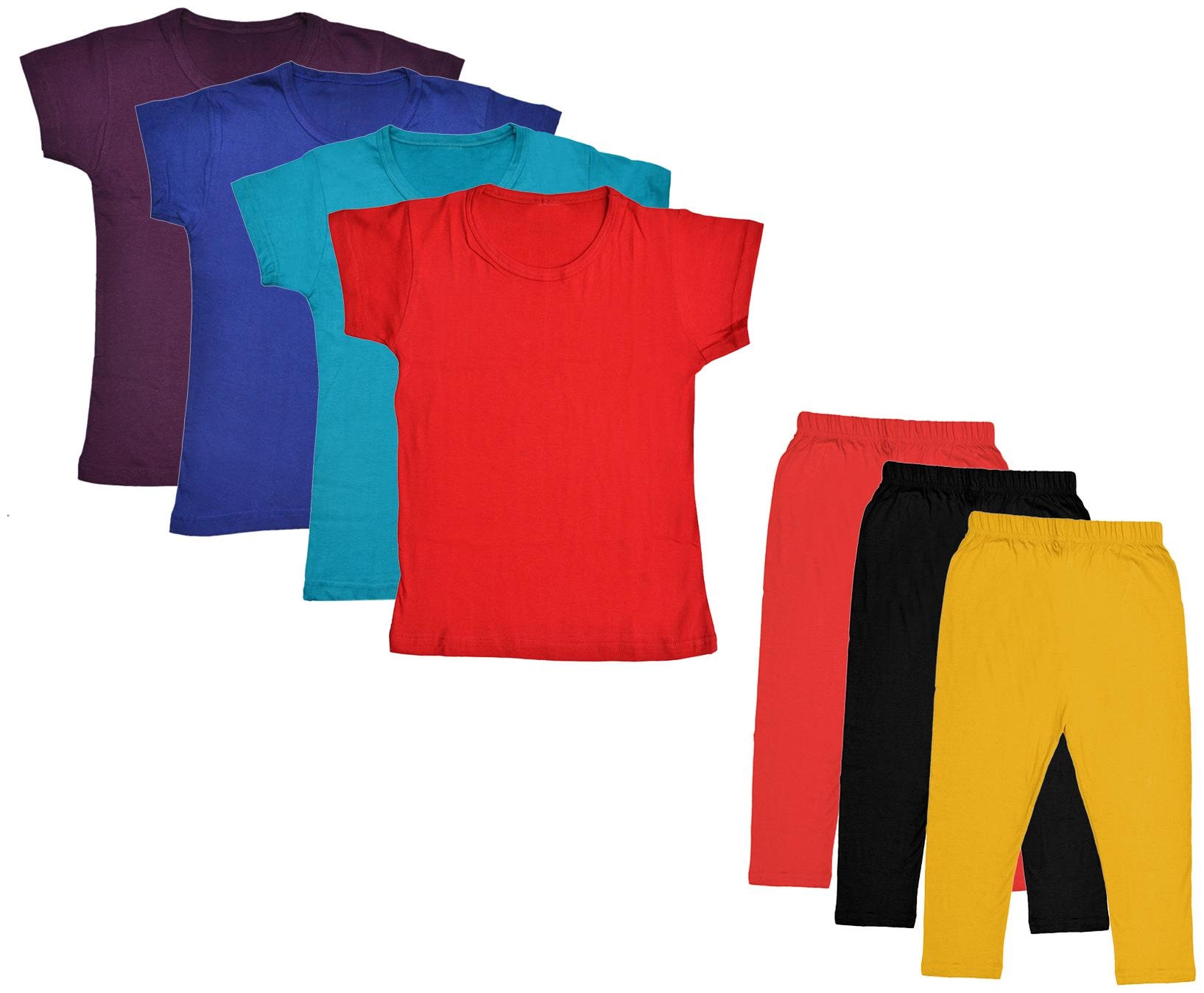 

Indiweaves Girl Cotton Top Bottom Set - Multi