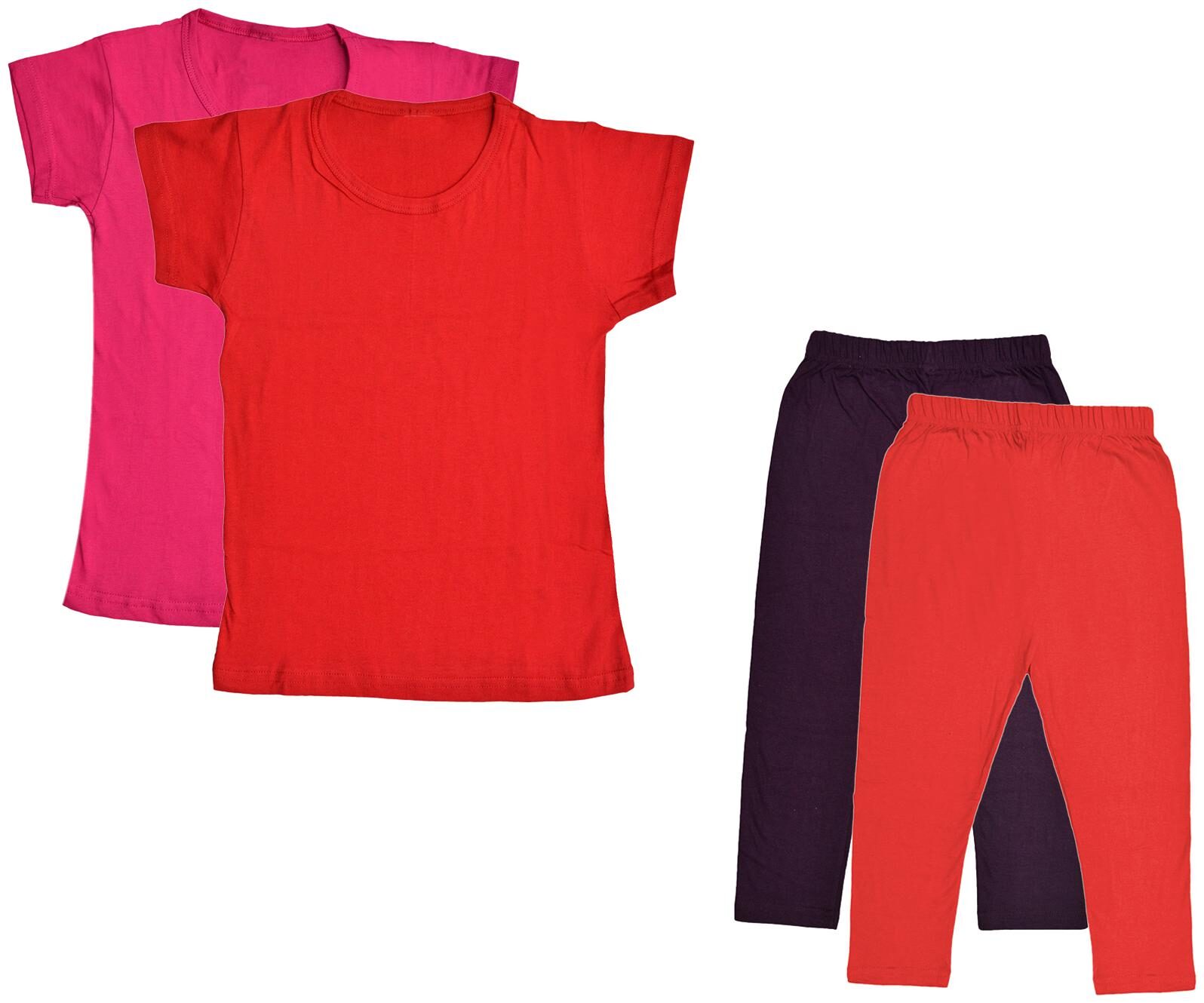 

Indiweaves Girl Cotton Top Bottom Set - Multi