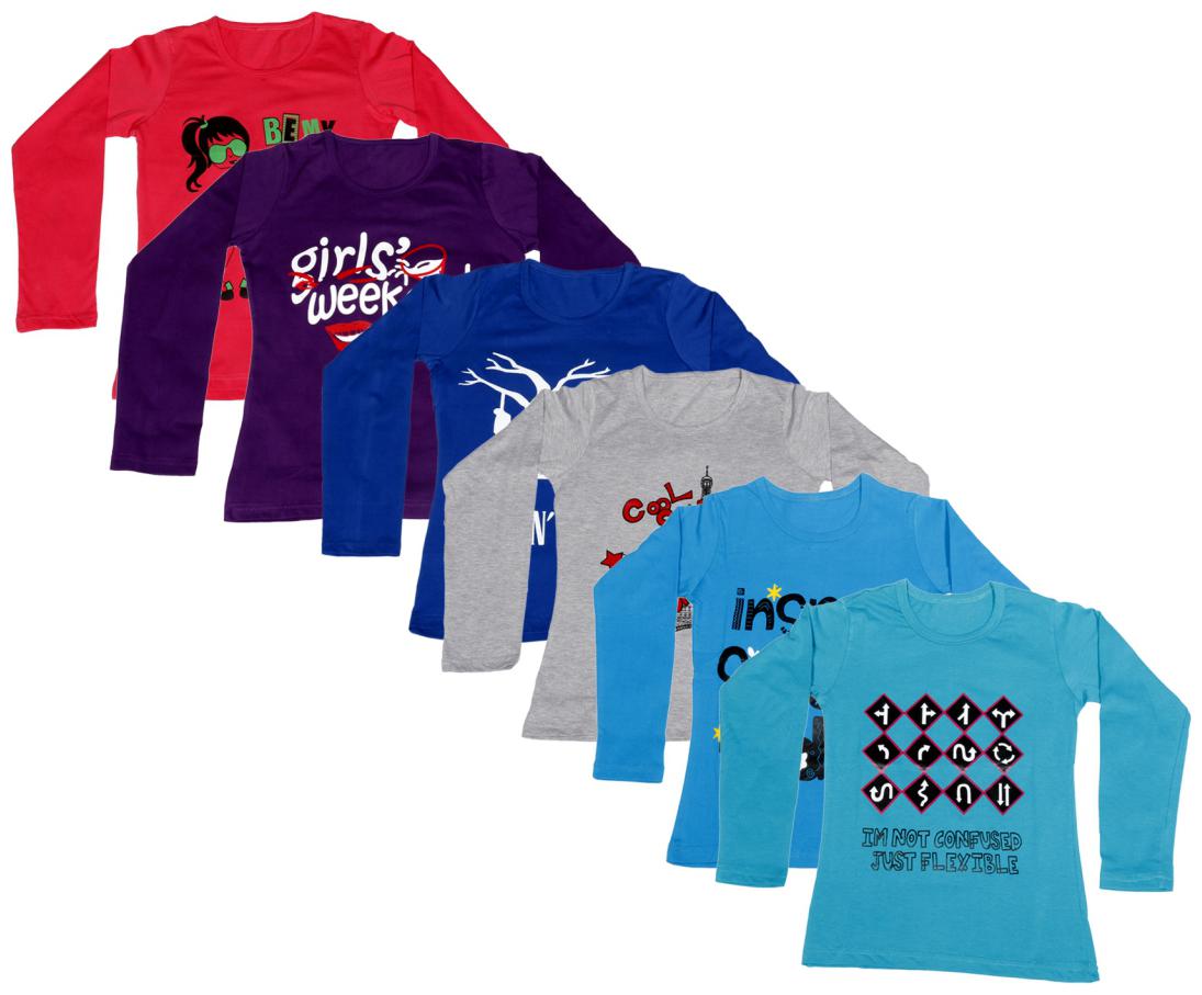 

Indiweaves Girl Cotton Printed T shirt - Multi