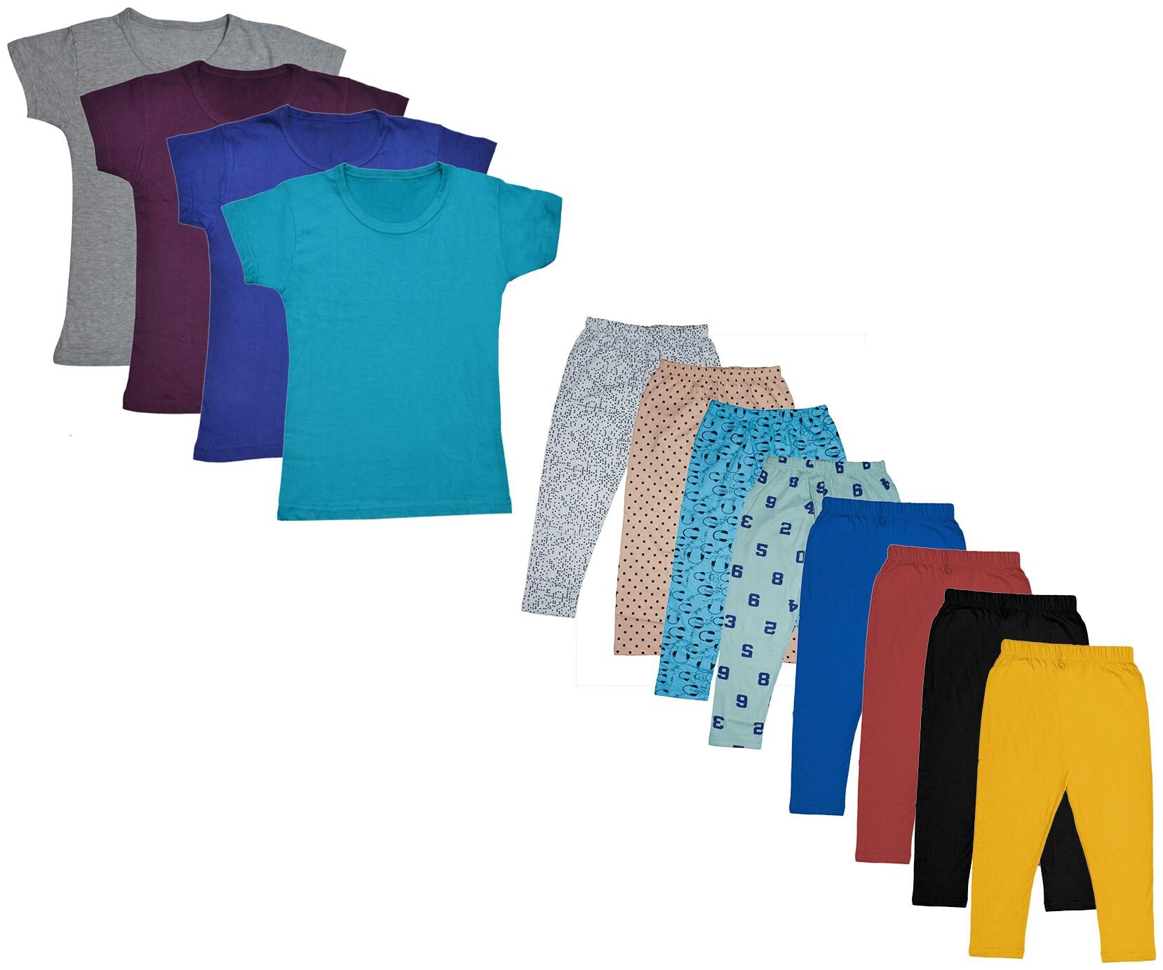 

Indiweaves Girl Cotton Top Bottom Set - Multi