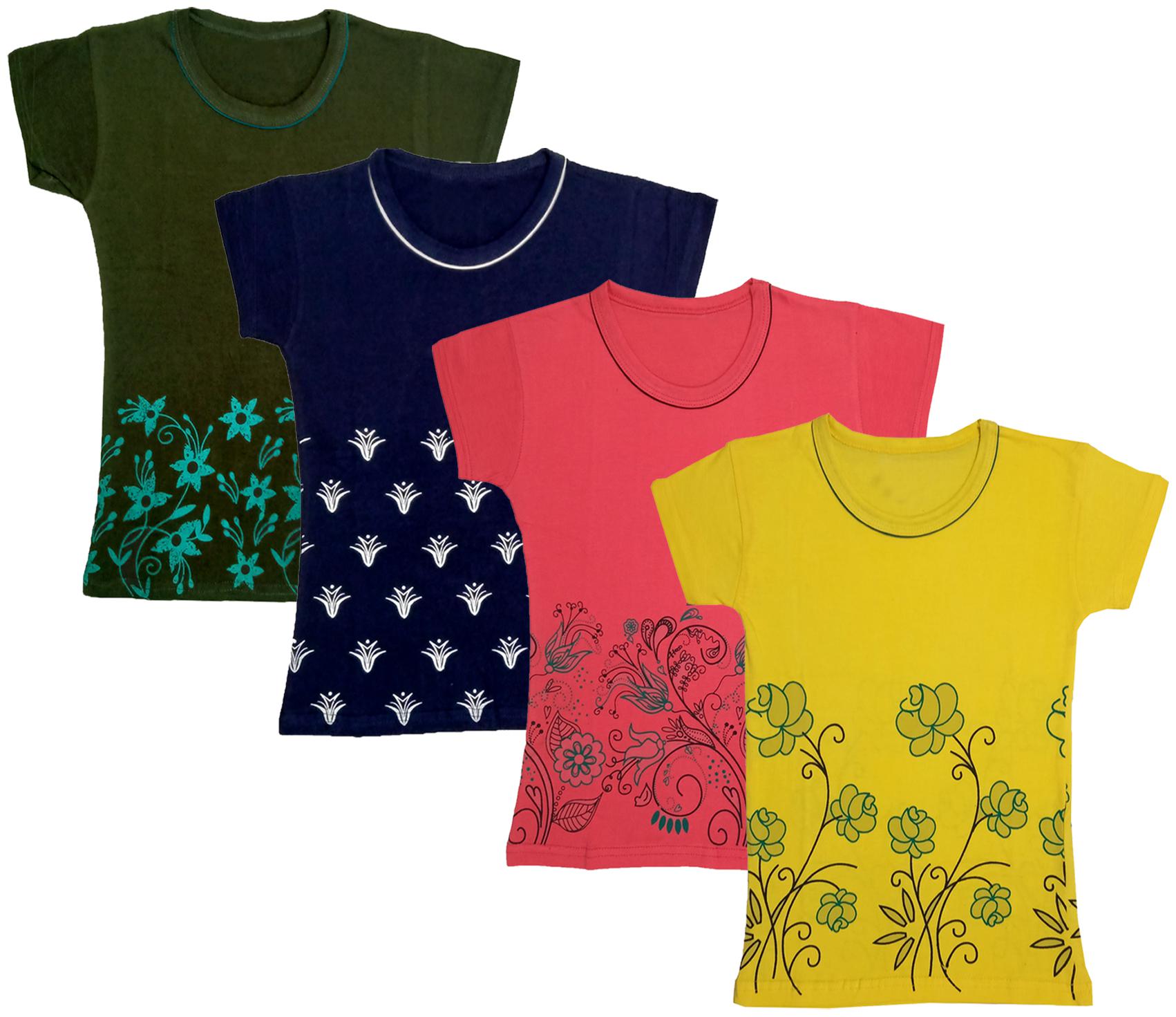 

Indiweaves Girl Cotton Printed T shirt - Multi
