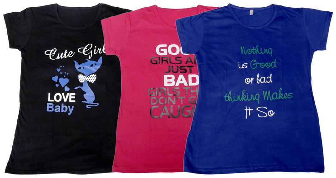 

Indiweaves Girl Cotton Solid T shirt - Blue
