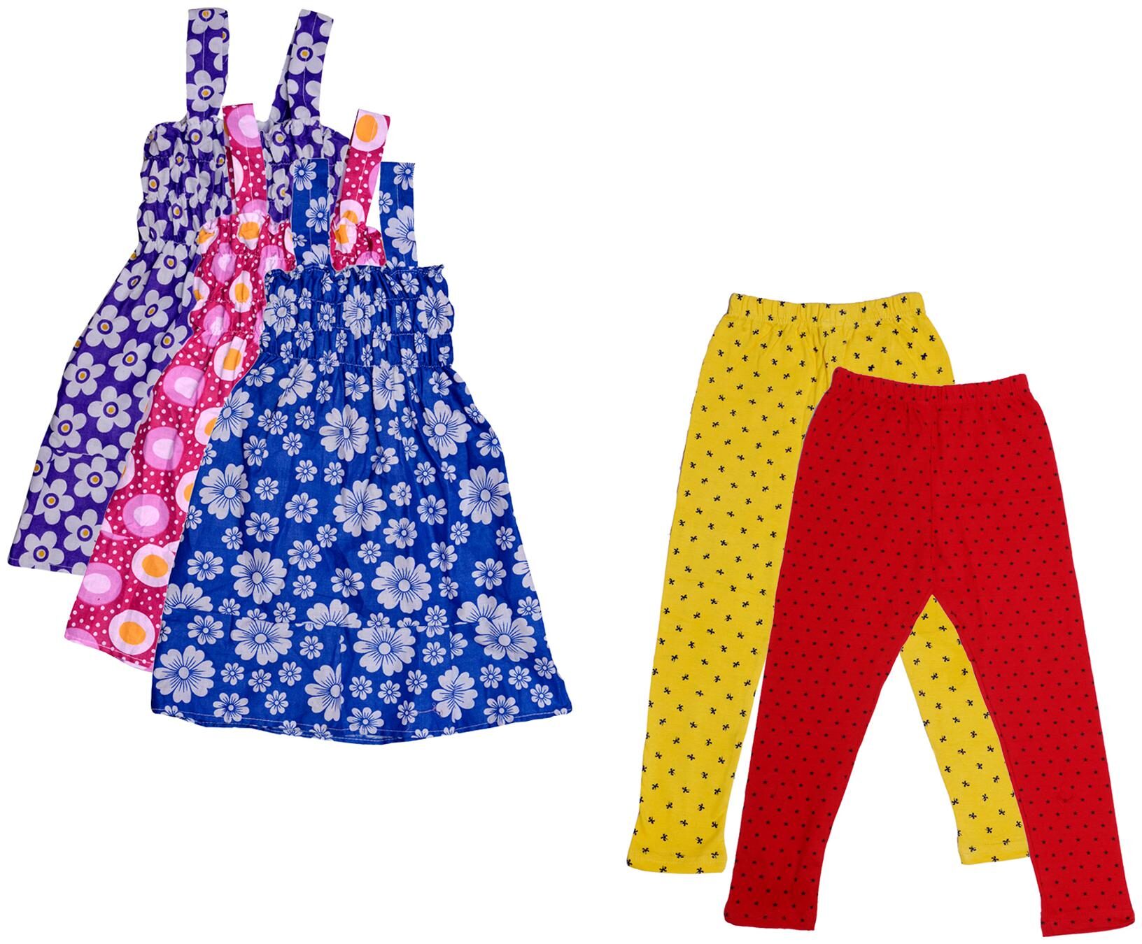 

Indiweaves Girl Cotton Top Bottom Set - Multi