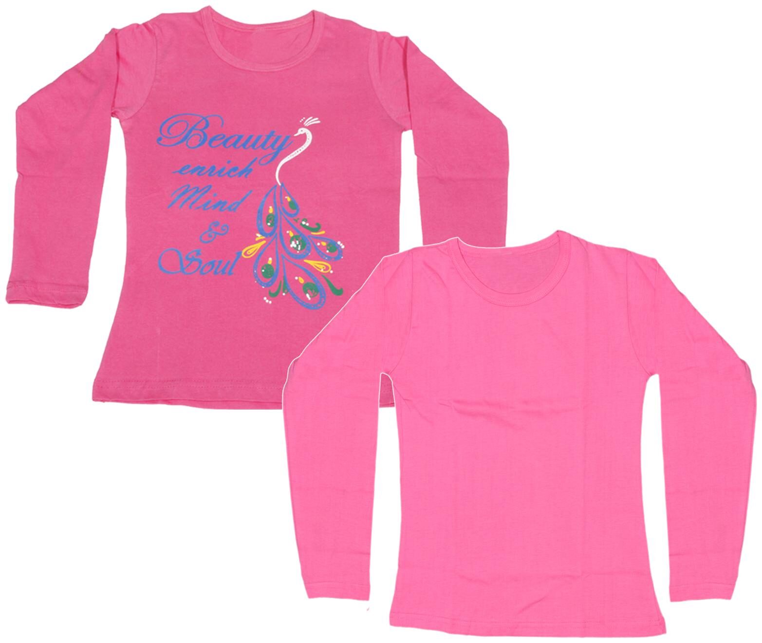 

Indiweaves Girl Cotton Printed T shirt - Pink