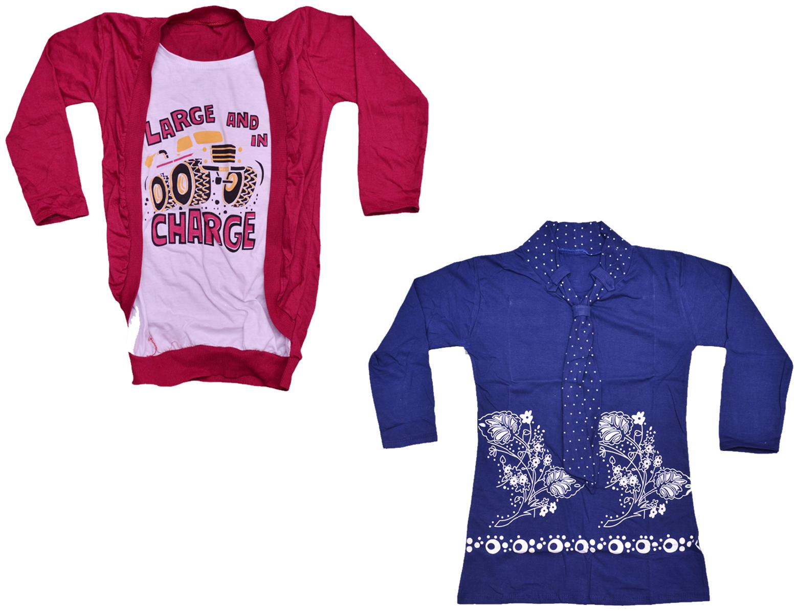 

Indiweaves Girl Cotton Printed Top - Multi