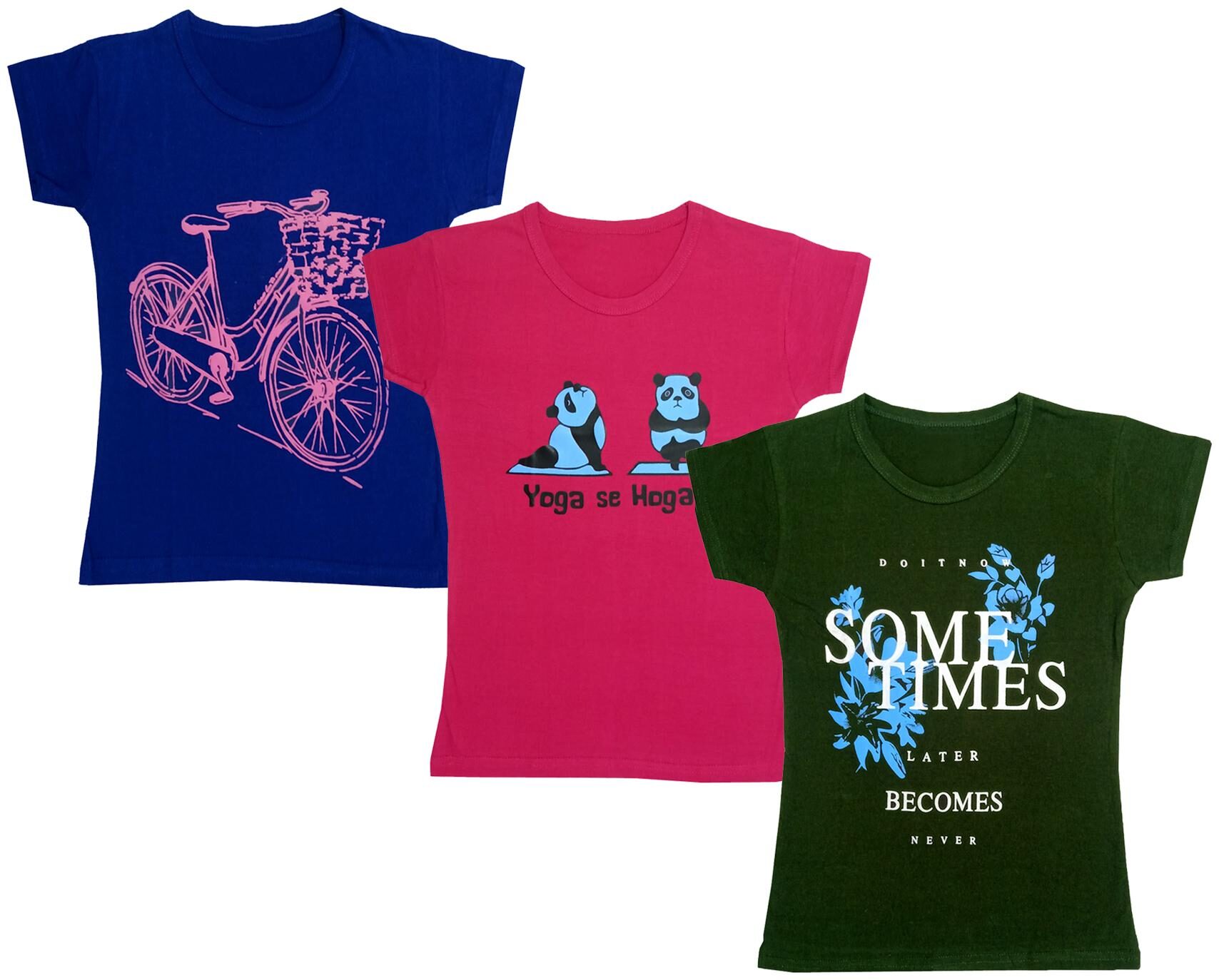 

Indiweaves Girl Cotton Printed T shirt - Multi