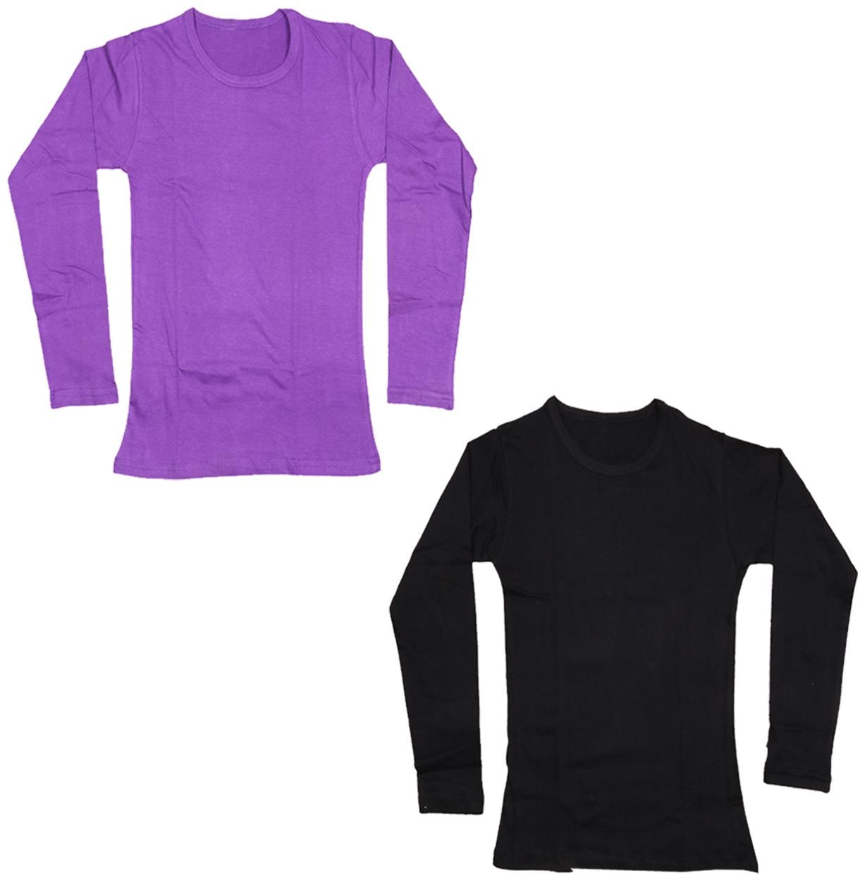 

Indiweaves Girl Cotton Solid T shirt - Black