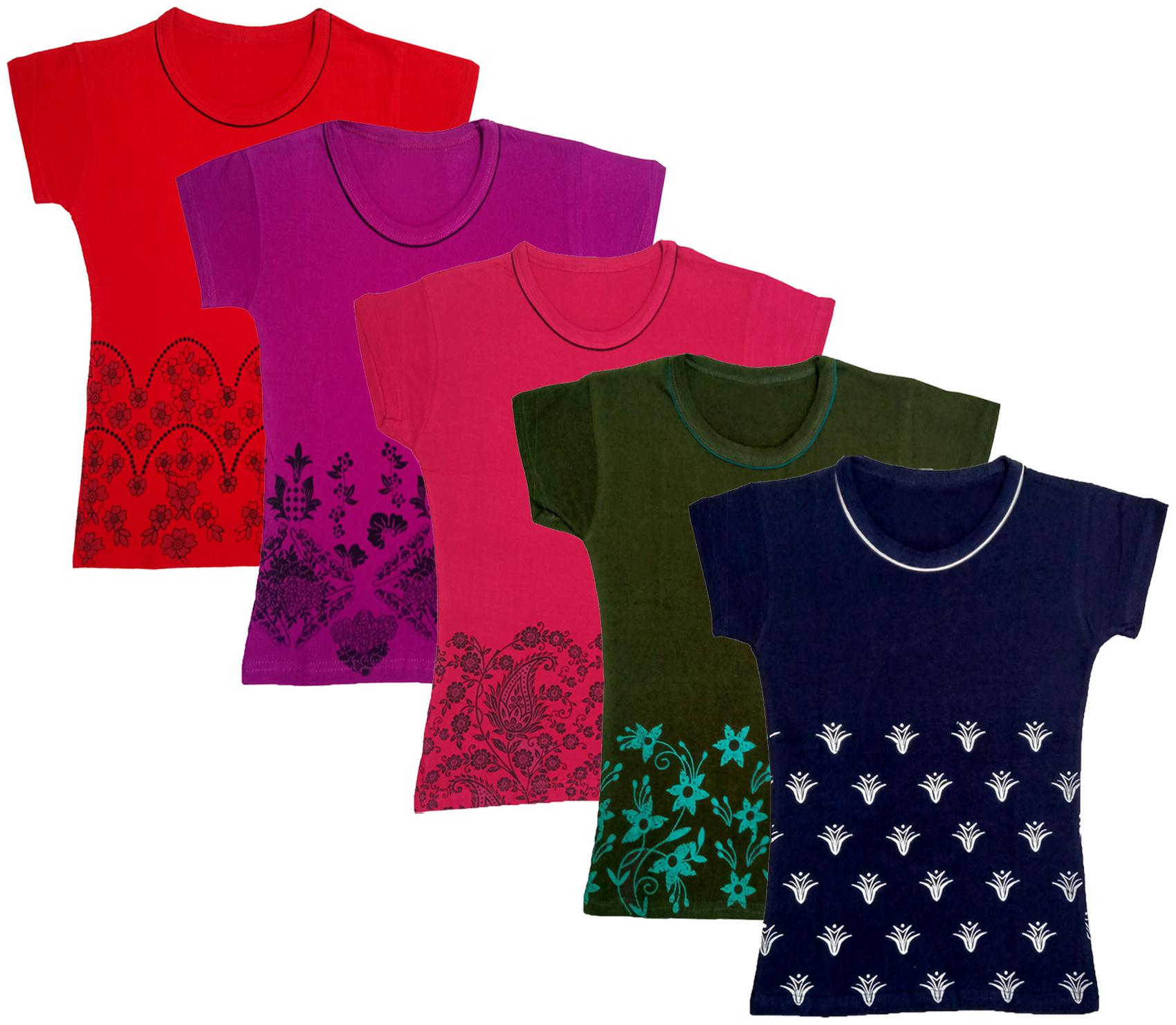 

Indiweaves Girl Cotton Printed T shirt - Multi