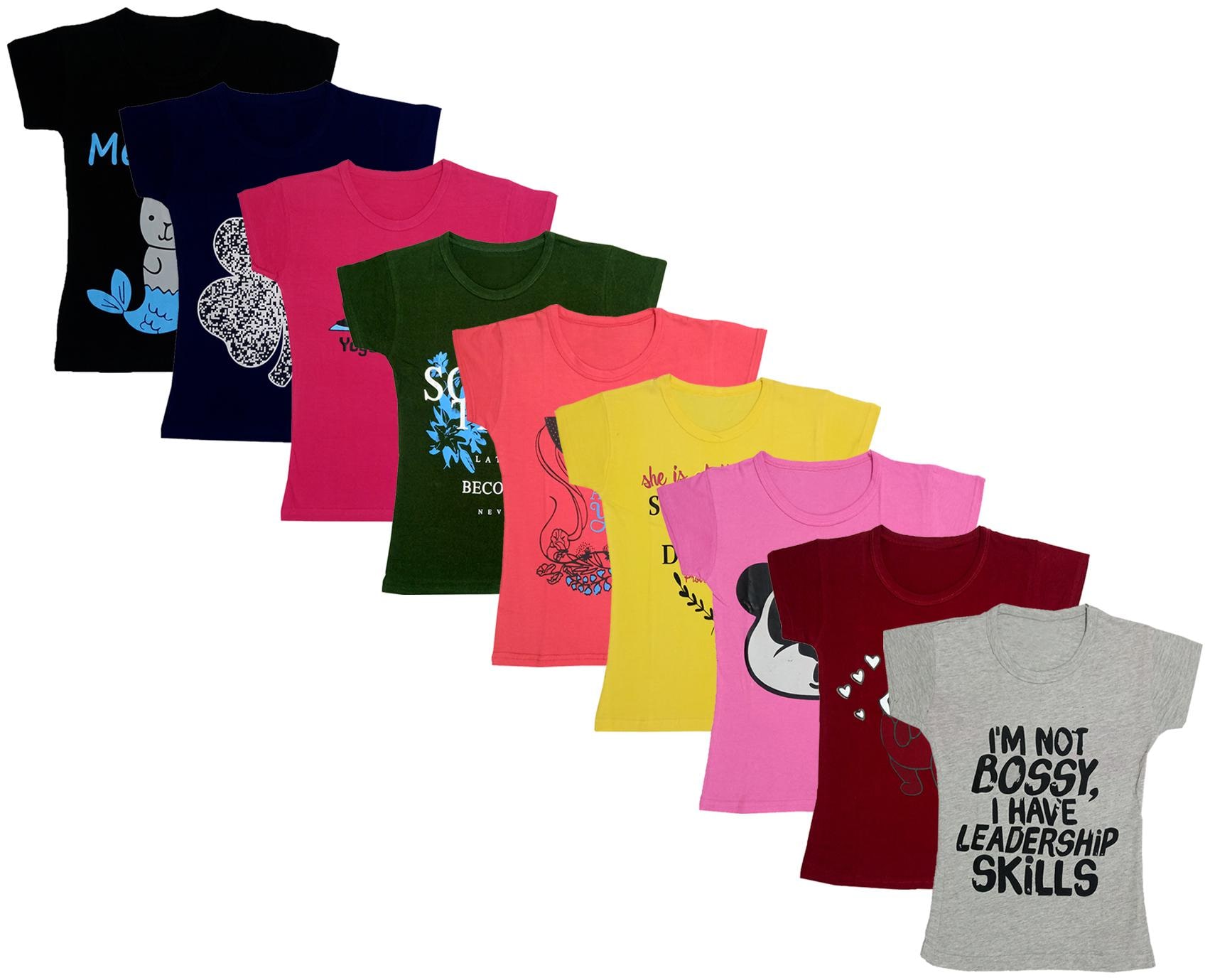 

Indiweaves Girl Cotton Printed T shirt - Multi