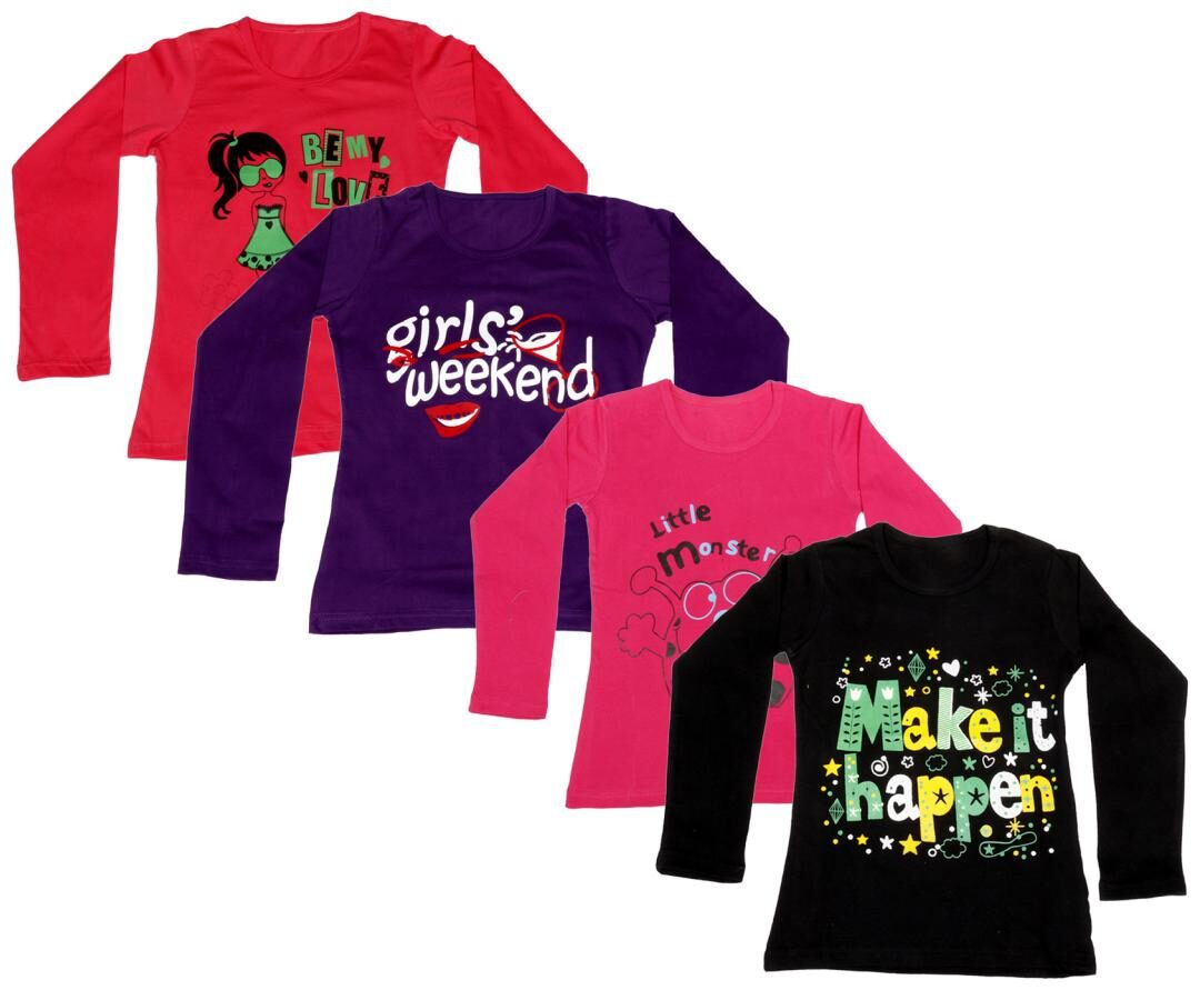 

Indiweaves Girl Cotton Printed T shirt - Multi