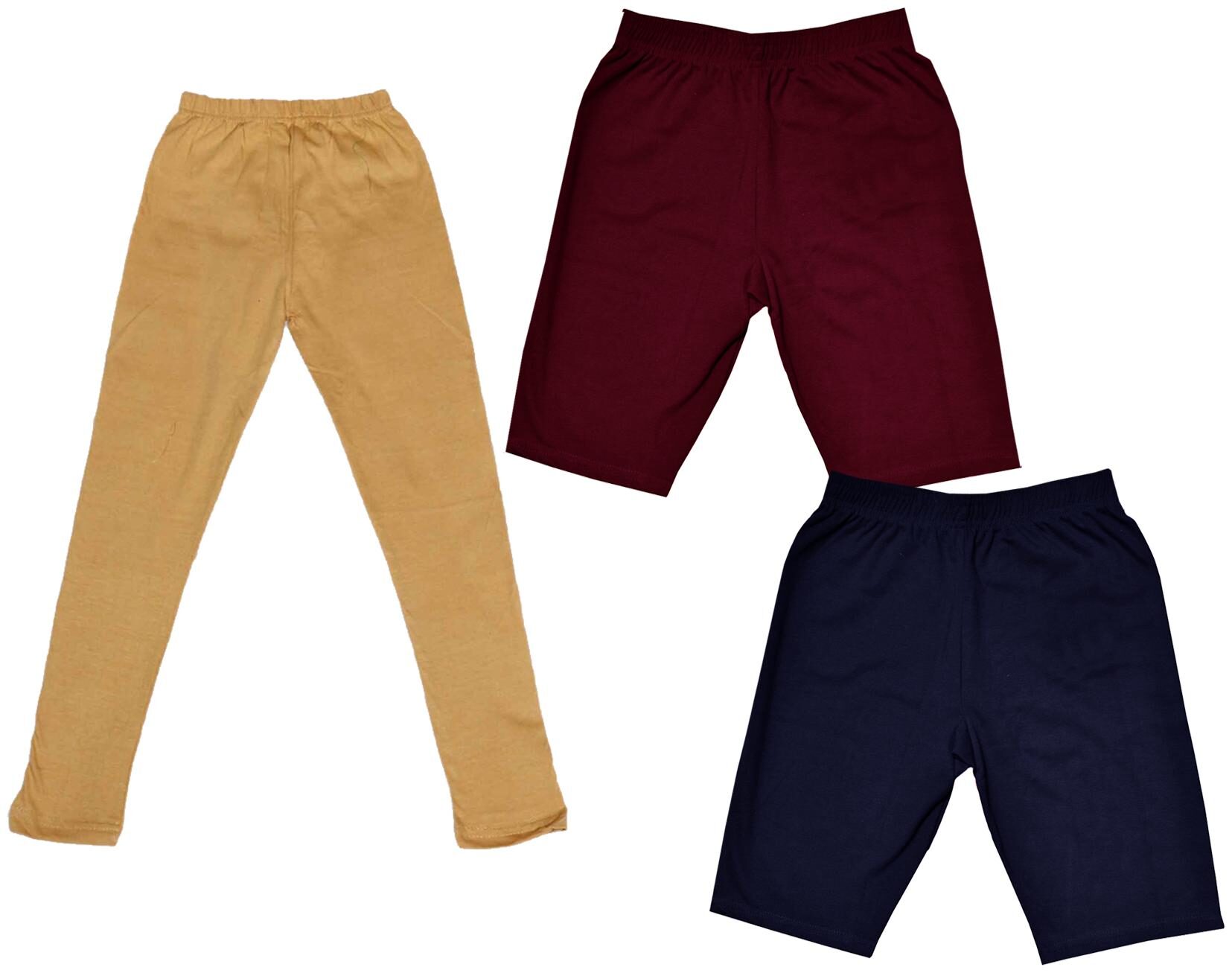 

Indiweaves Girl Cotton Solid Regular shorts - Multi