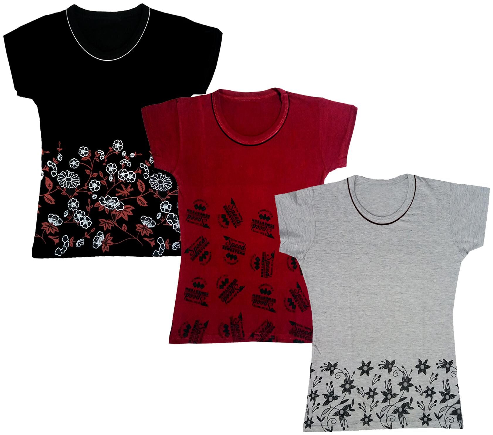 

Indiweaves Girl Cotton Printed T shirt - Multi