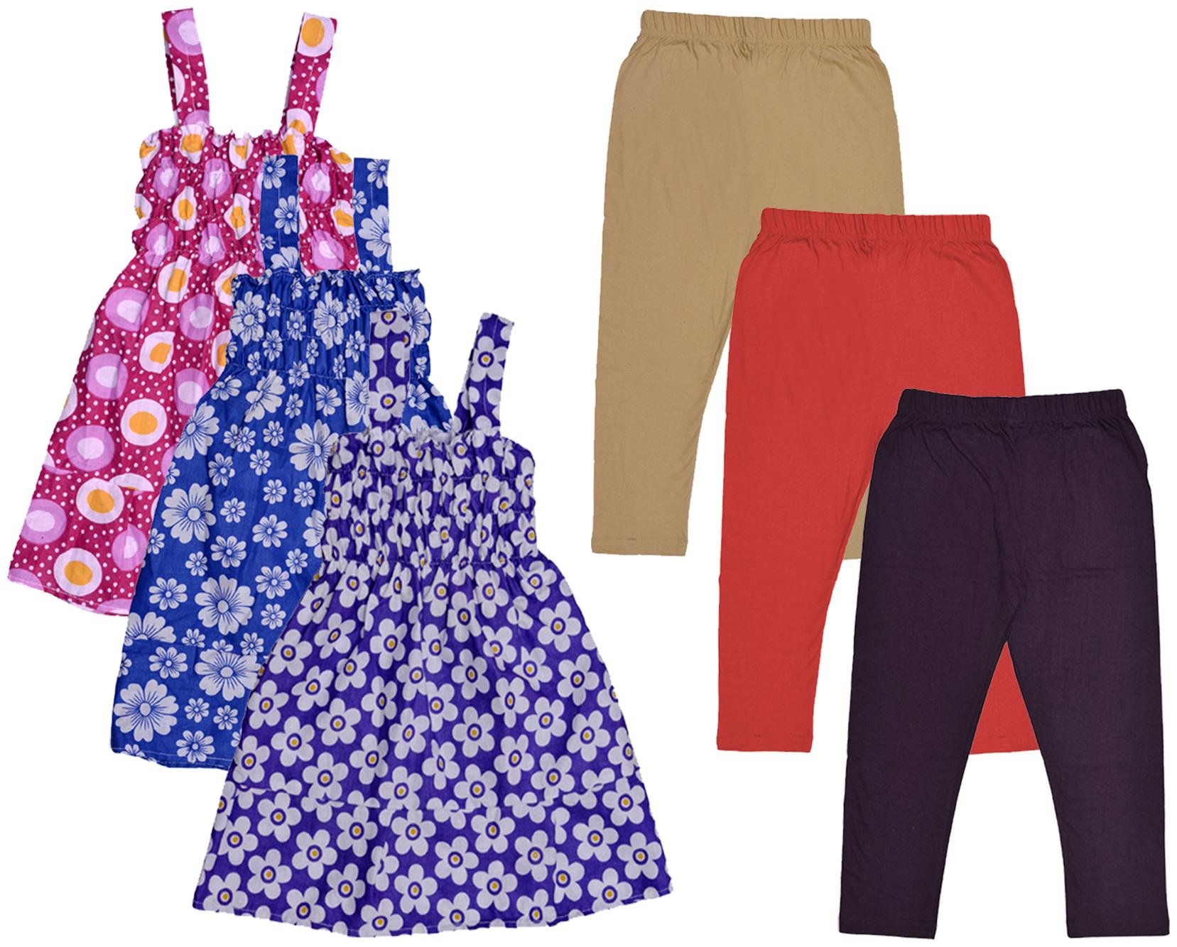 

Indiweaves Girl Cotton Top Bottom Set - Multi