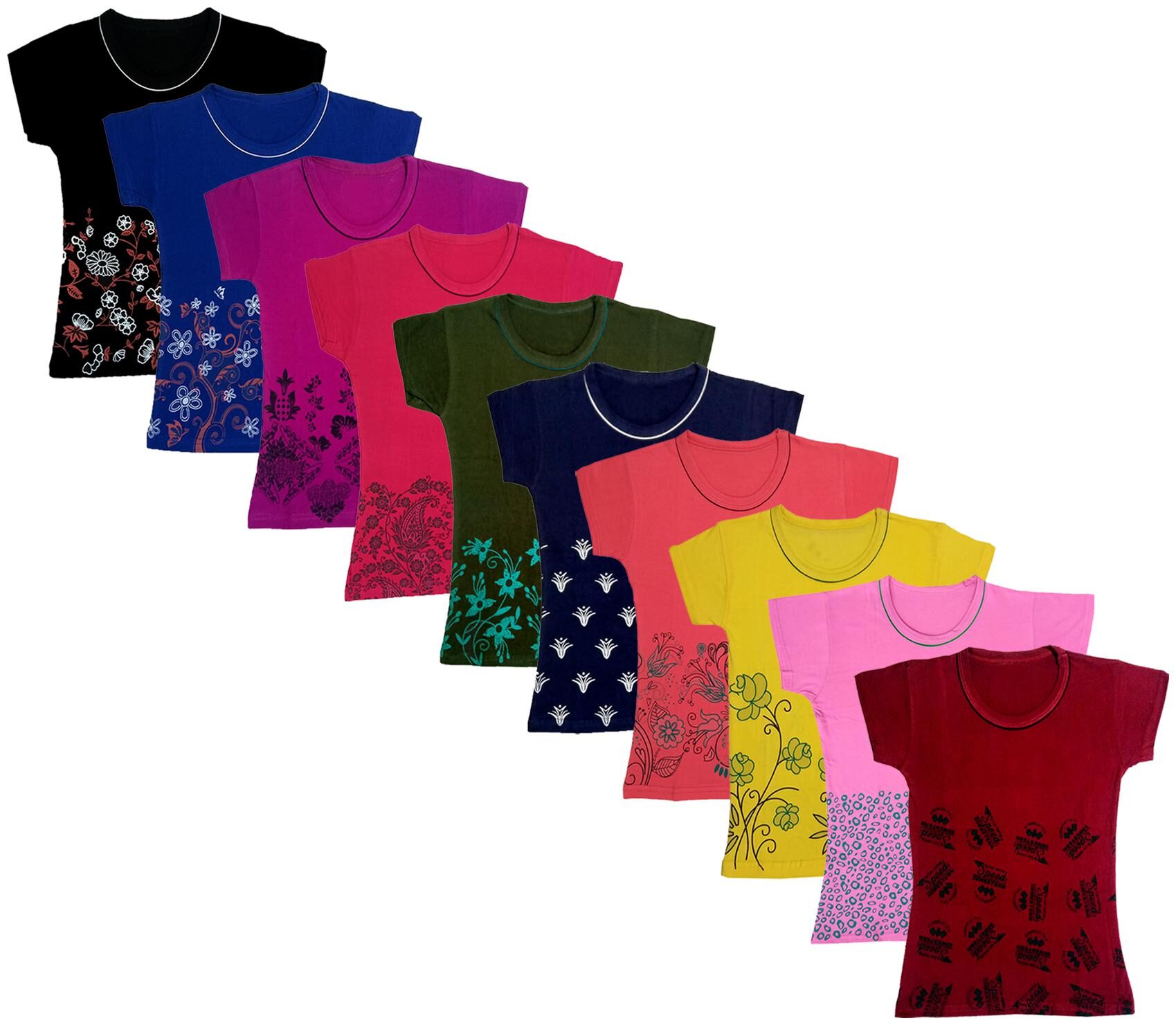 

Indiweaves Girl Cotton Printed T shirt - Multi