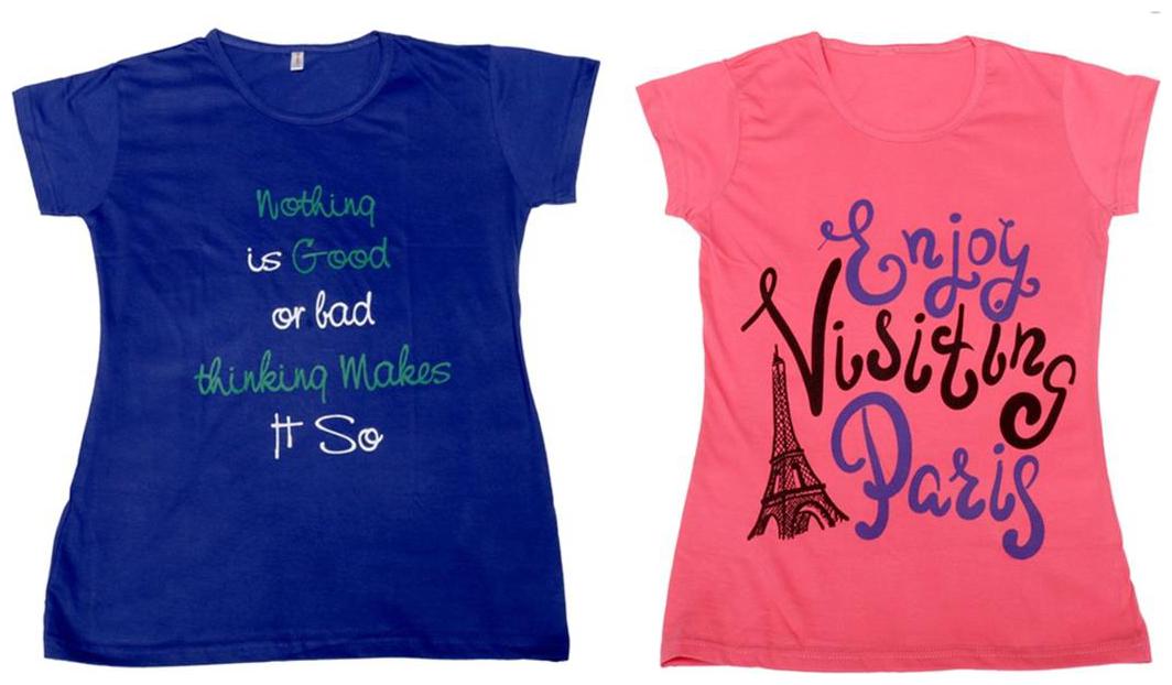 

Indiweaves Girl Cotton Solid T shirt - Multi