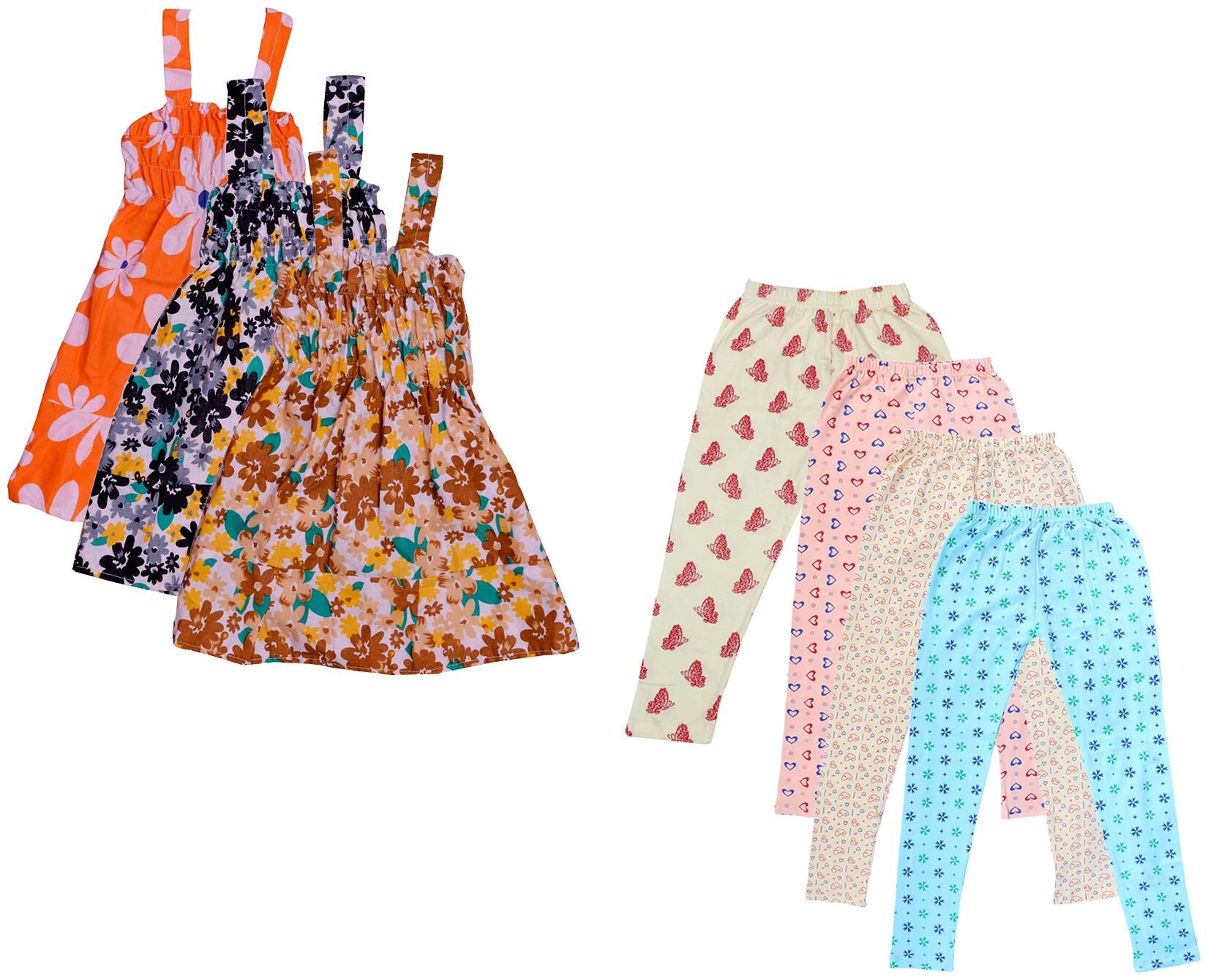 

Indiweaves Girl Cotton Top Bottom Set - Multi