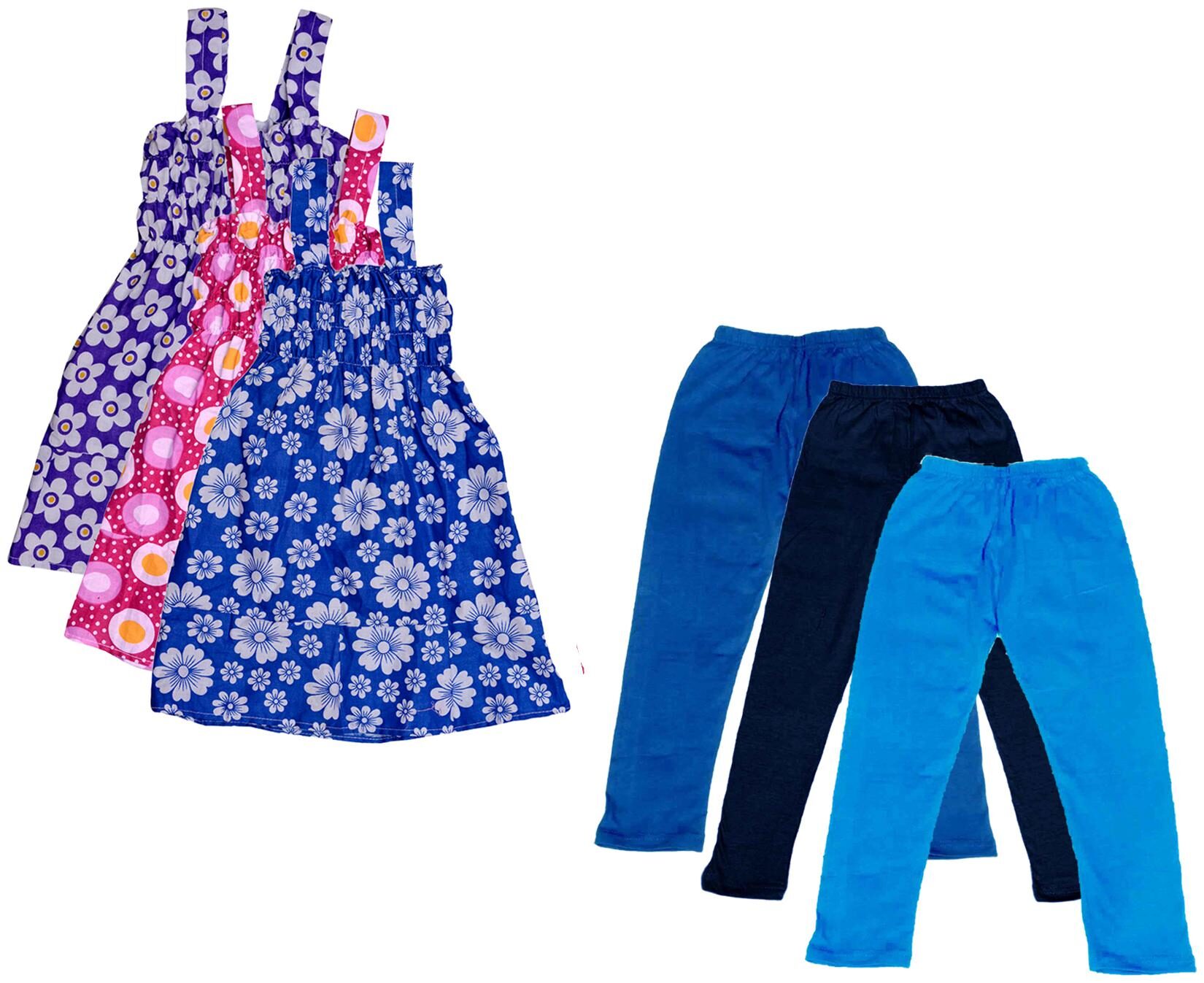 

Indiweaves Girl Cotton Top Bottom Set - Multi
