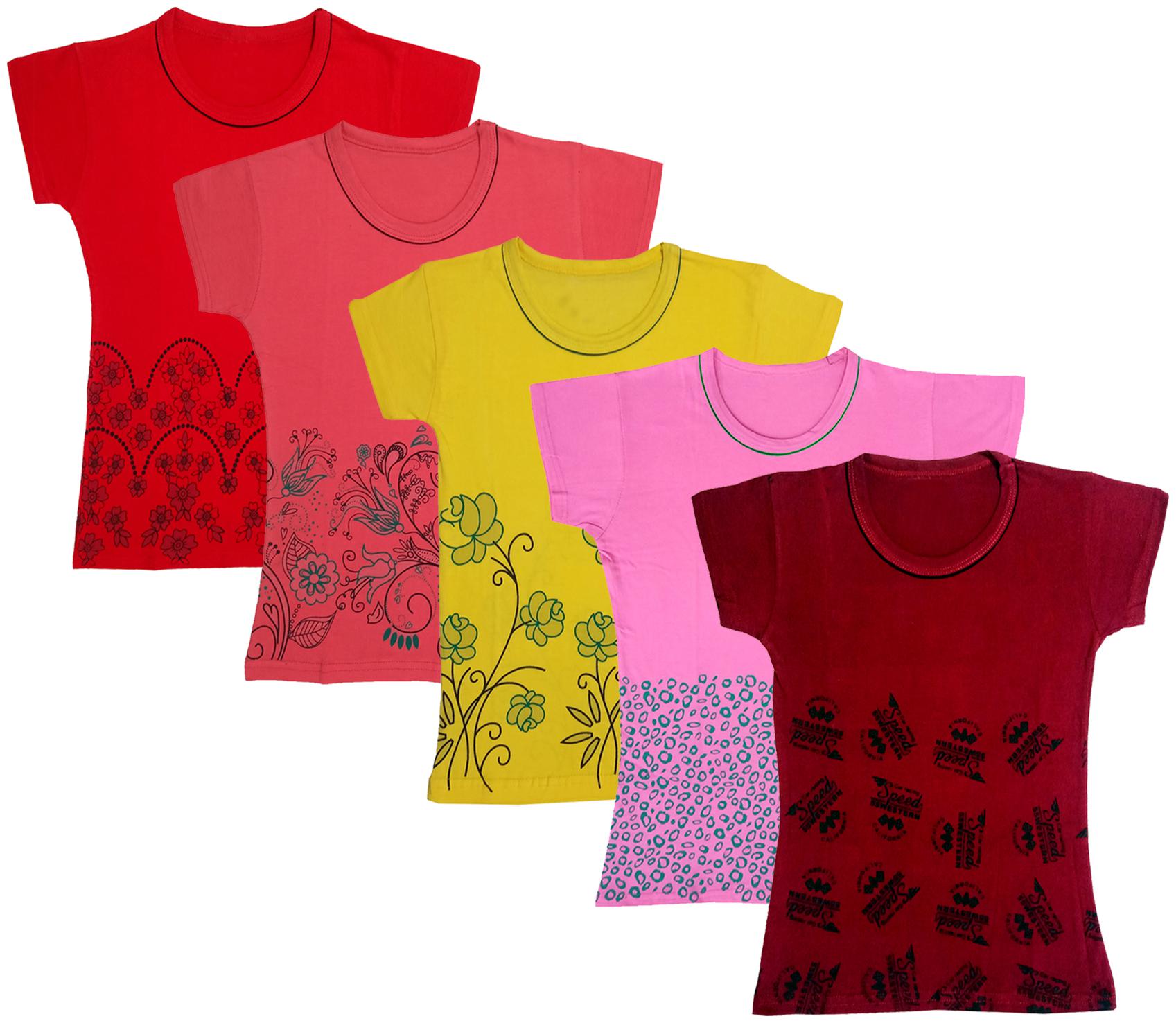

Indiweaves Girl Cotton Printed T shirt - Multi