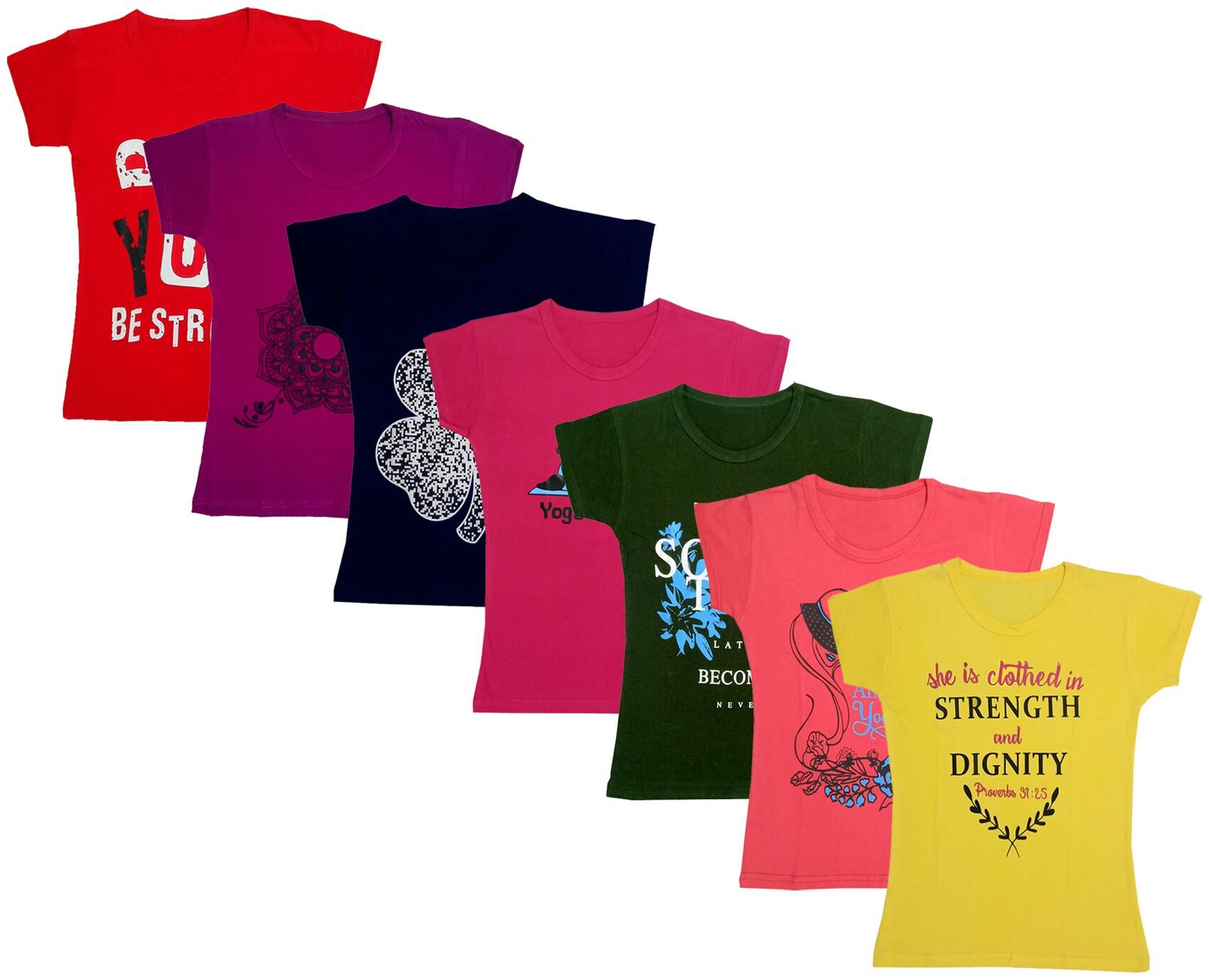 

Indiweaves Girl Cotton Printed T shirt - Multi