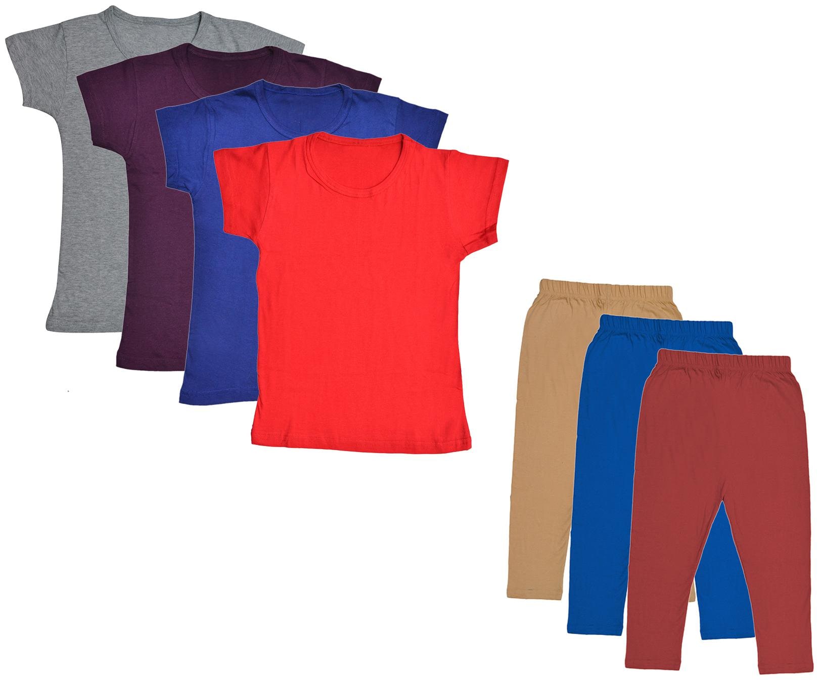 

Indiweaves Girl Cotton Top Bottom Set - Multi