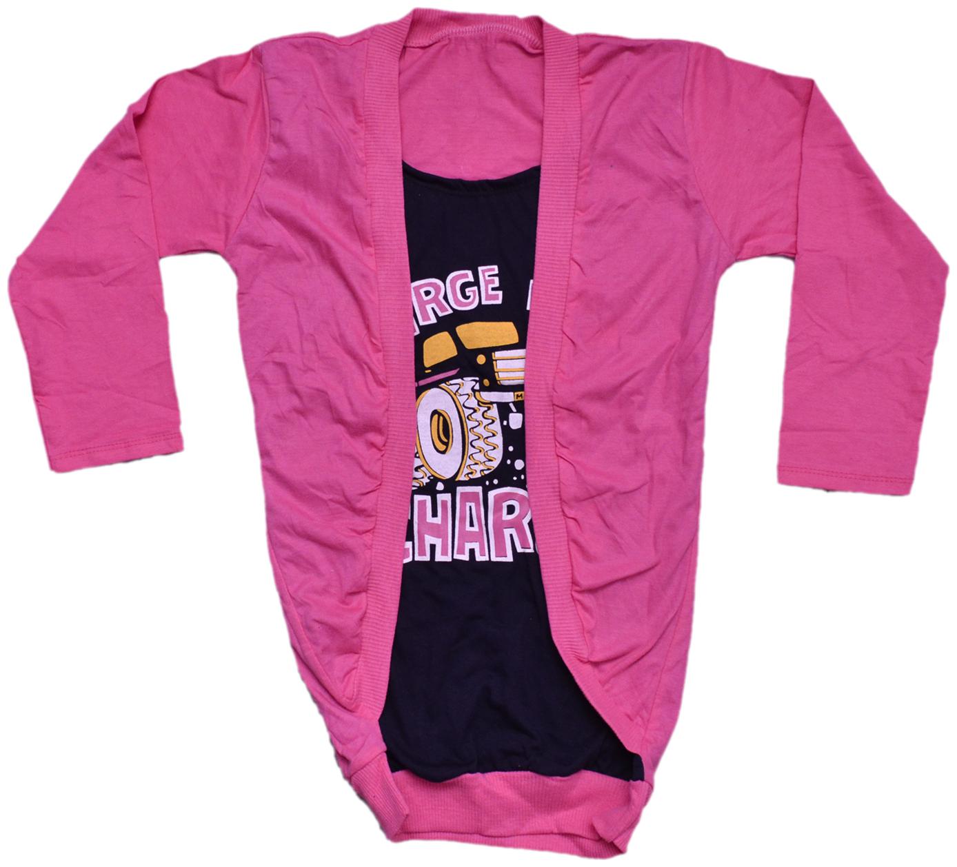 

Indiweaves Girl Cotton Printed Top - Pink