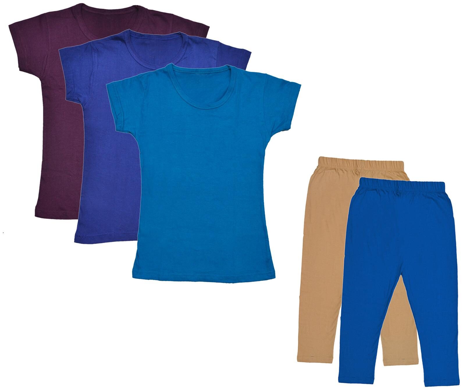 

Indiweaves Girl Cotton Top Bottom Set - Multi