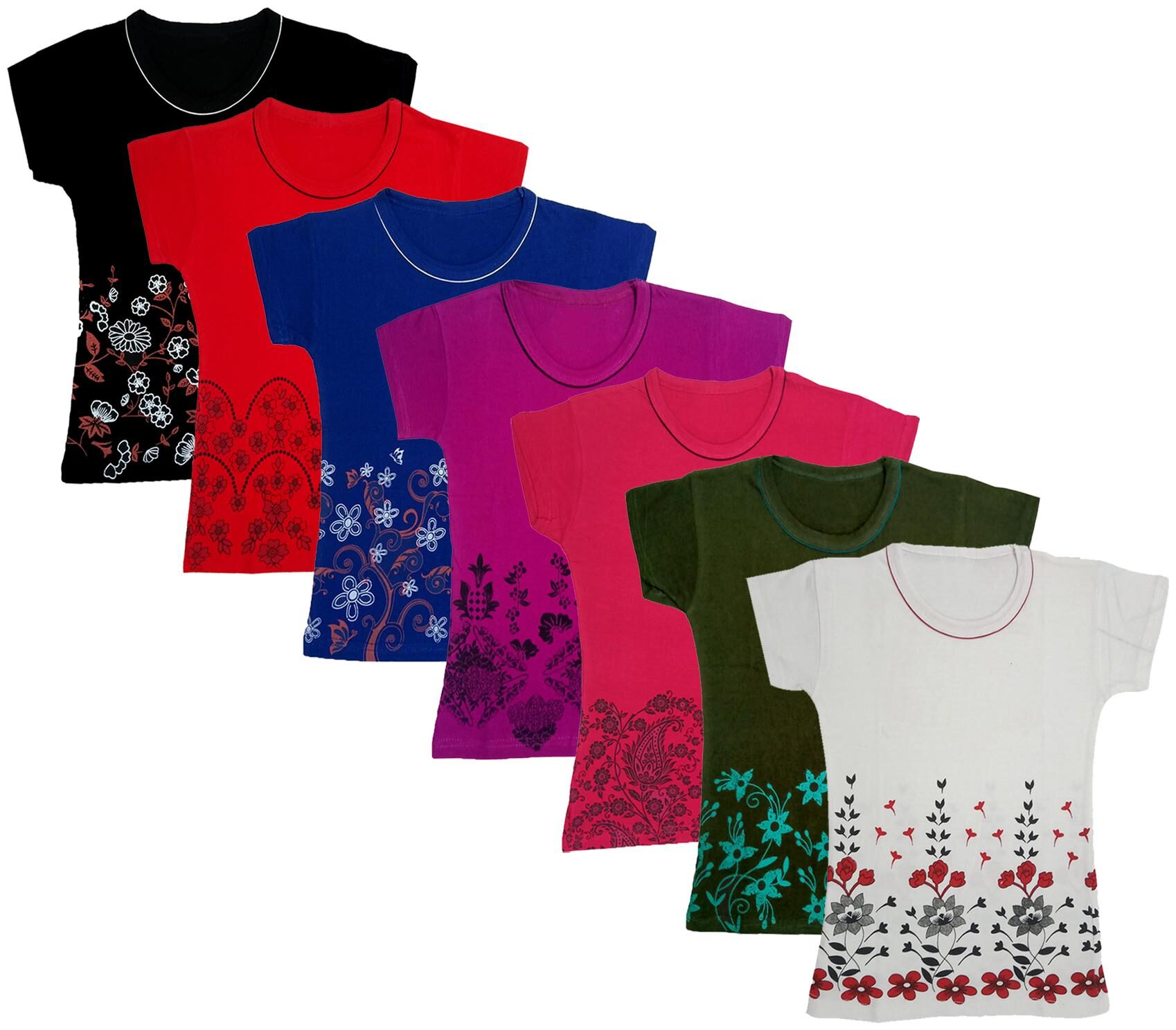 

Indiweaves Girl Cotton Printed T shirt - Multi