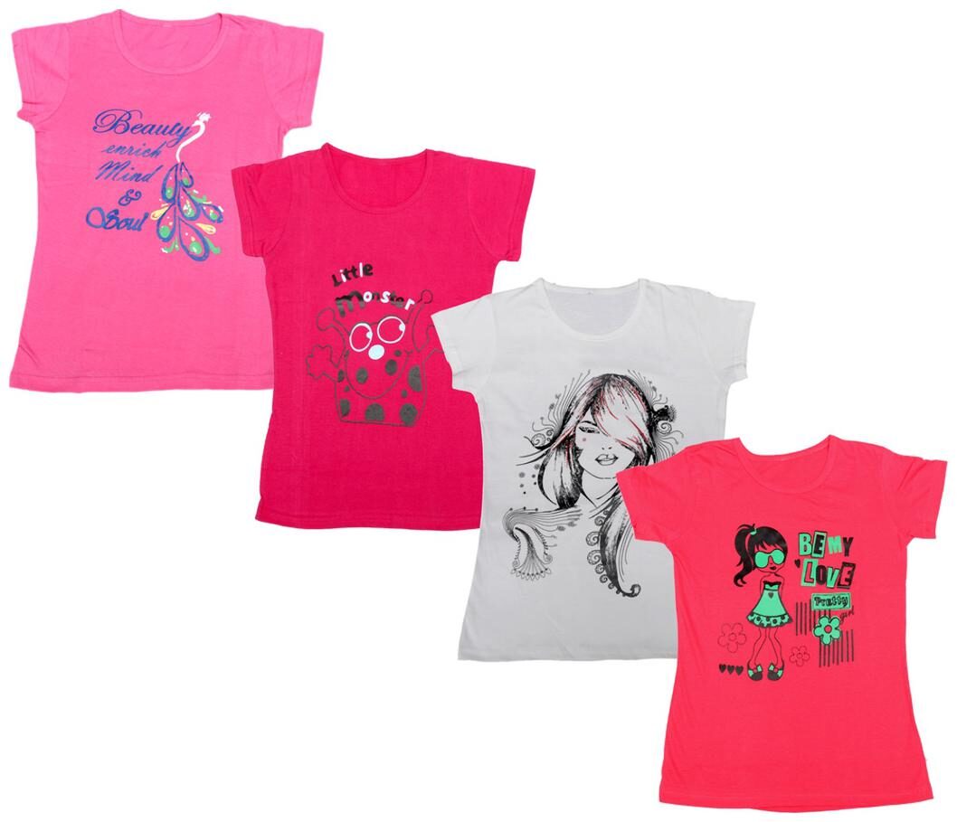

Indiweaves Girl Cotton Printed T shirt - Multi