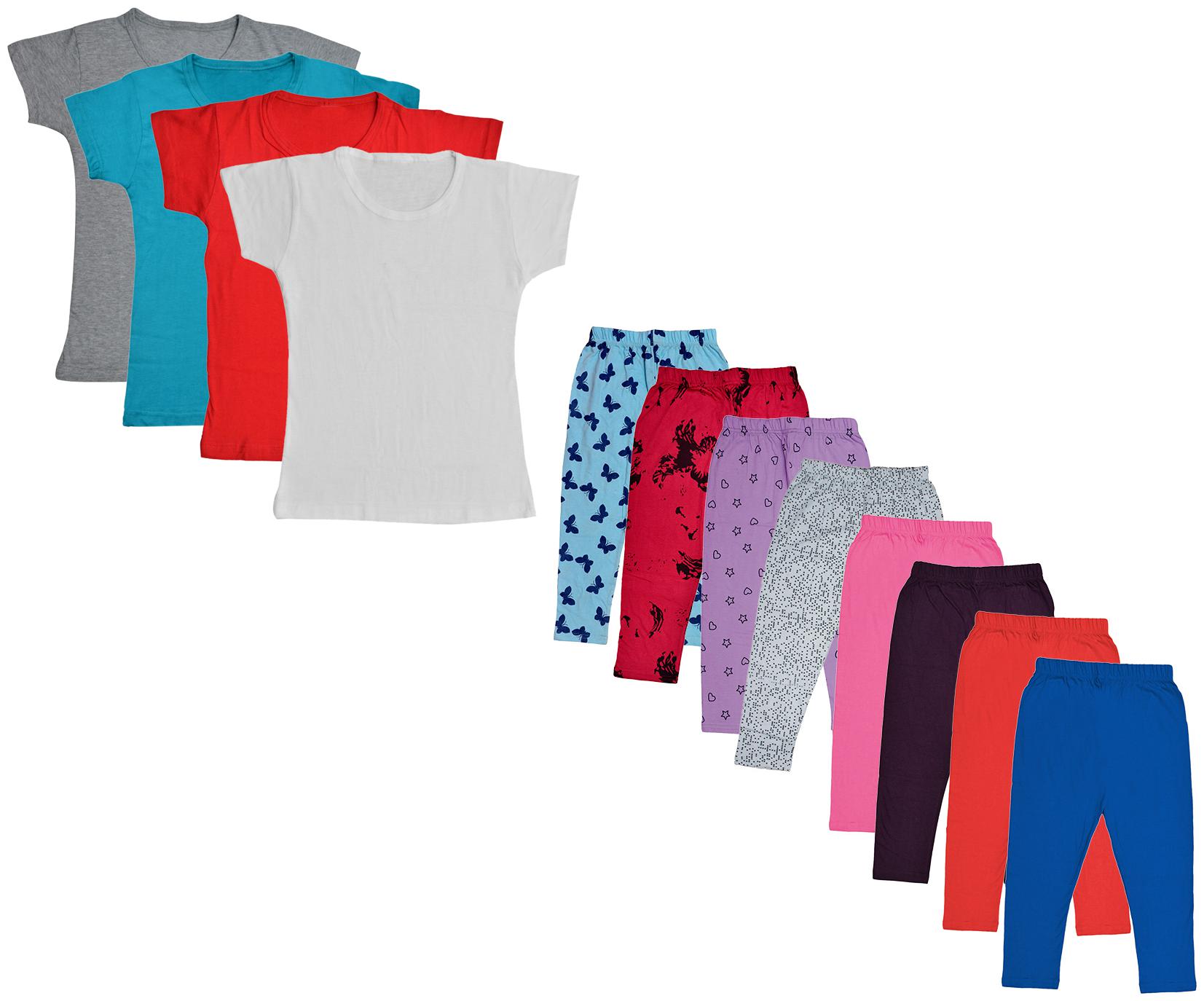 

Indiweaves Girl Cotton Top Bottom Set - Multi