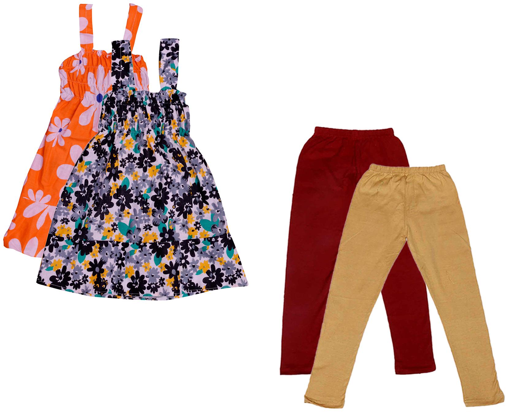 

Indiweaves Girl Cotton Top Bottom Set - Multi