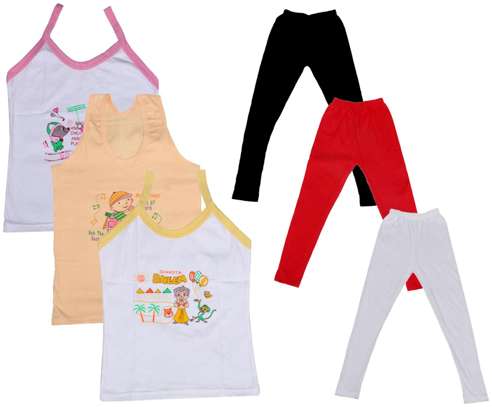 

Indiweaves Girl Cotton Top Bottom Set - Multi