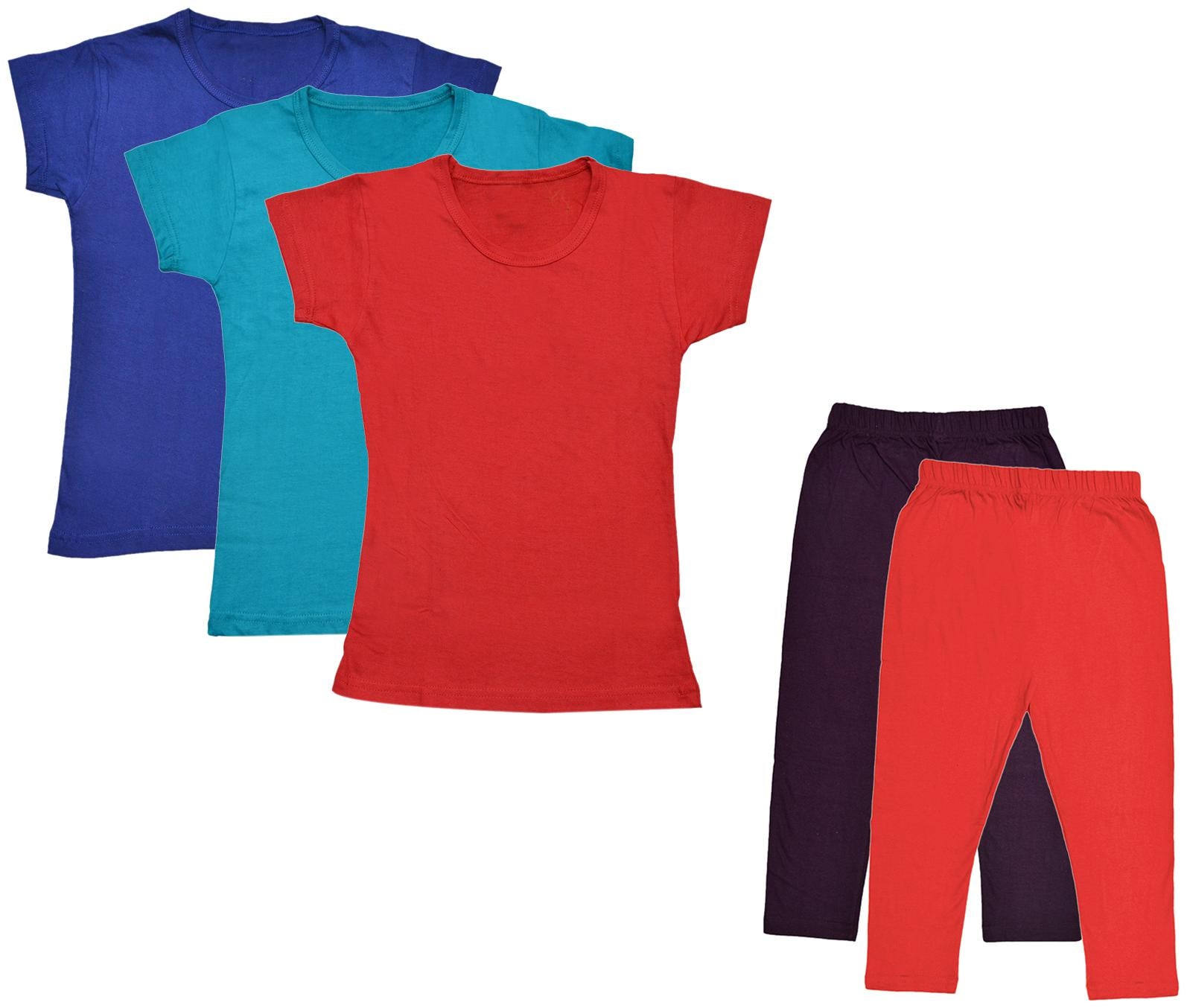 

Indiweaves Girl Cotton Top Bottom Set - Multi