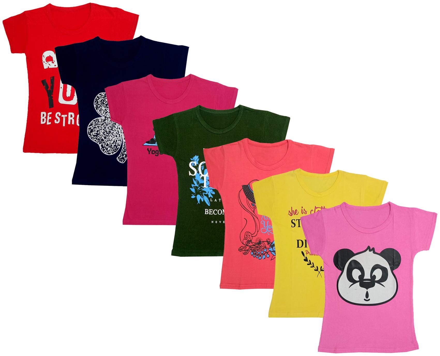 

Indiweaves Girl Cotton Printed T shirt - Multi