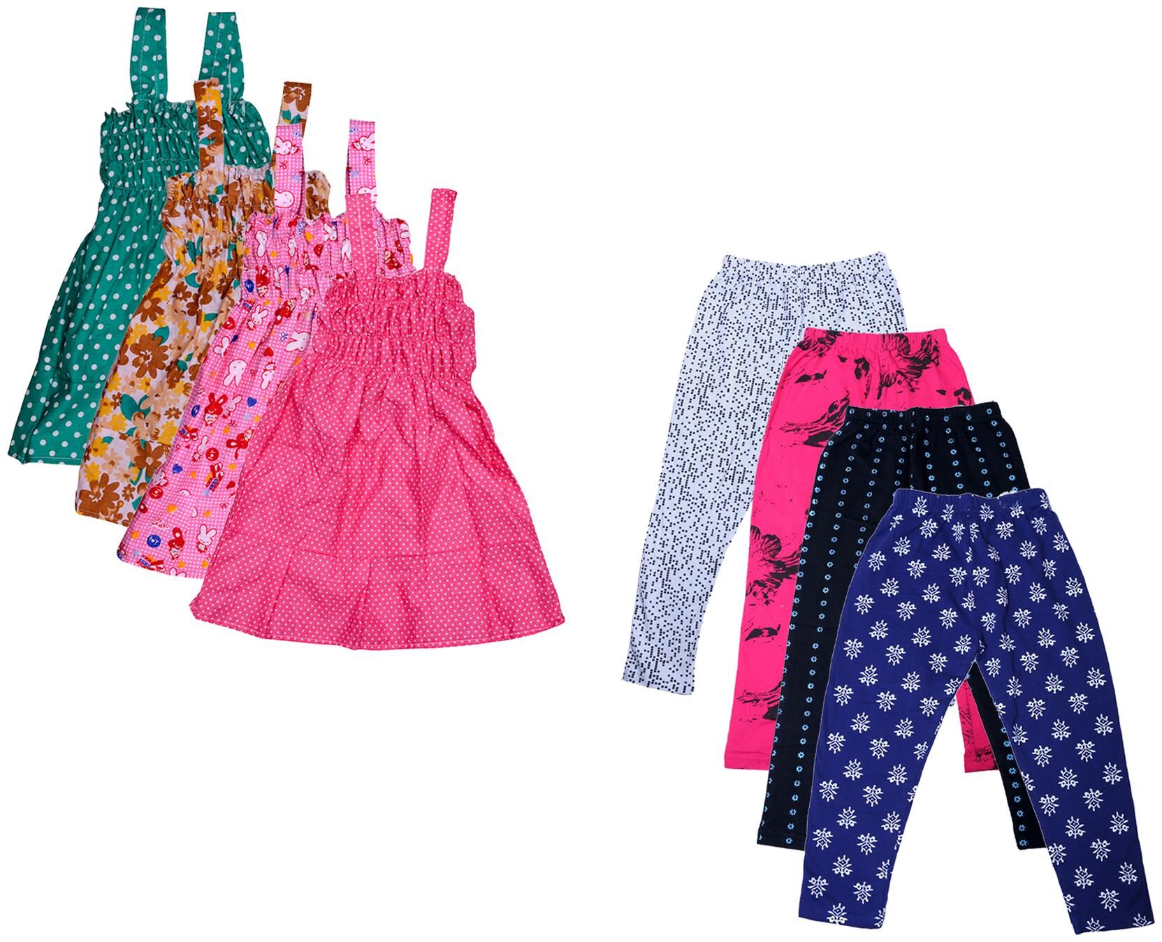 

Indiweaves Girl Cotton Top Bottom Set - Multi
