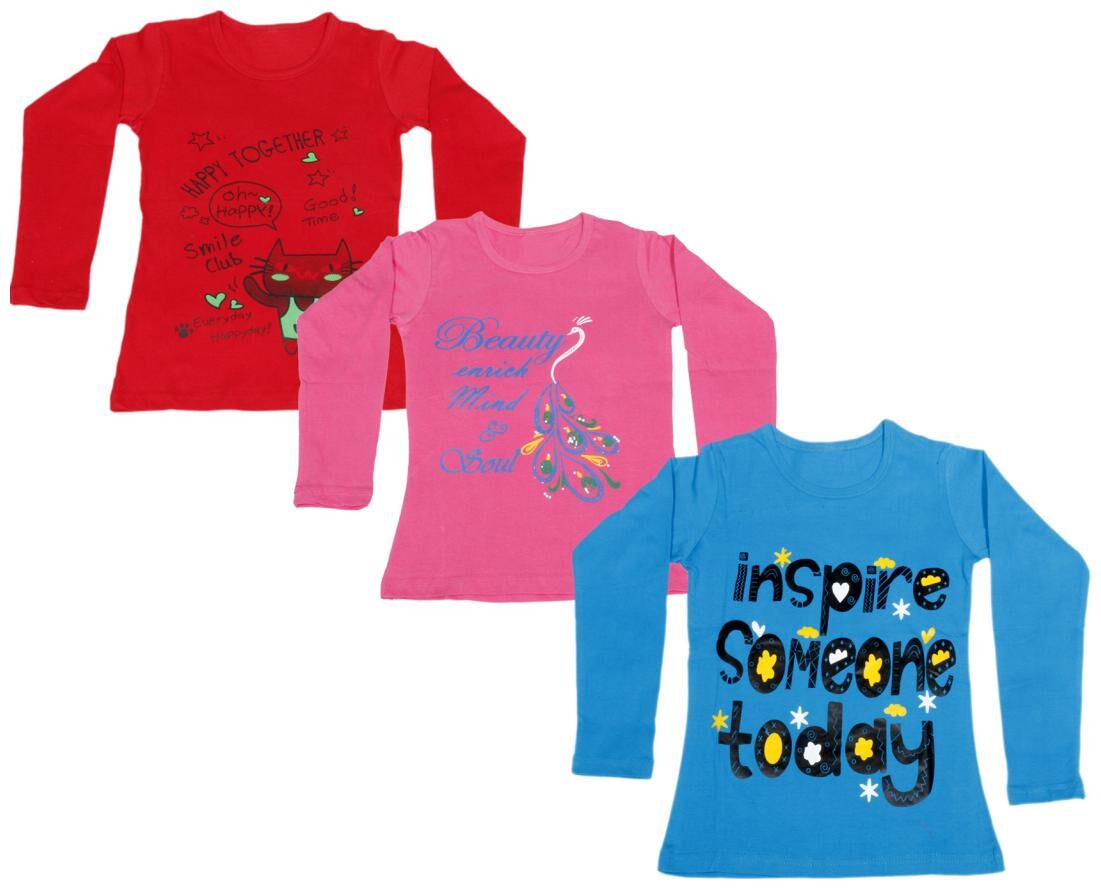 

Indiweaves Girl Cotton Solid Top - Multi