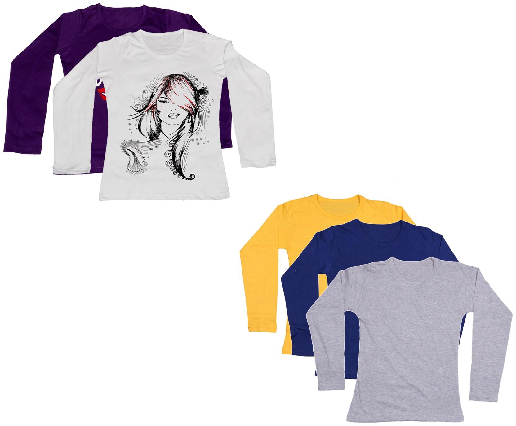 

Indiweaves Girl Cotton Printed T shirt - Multi
