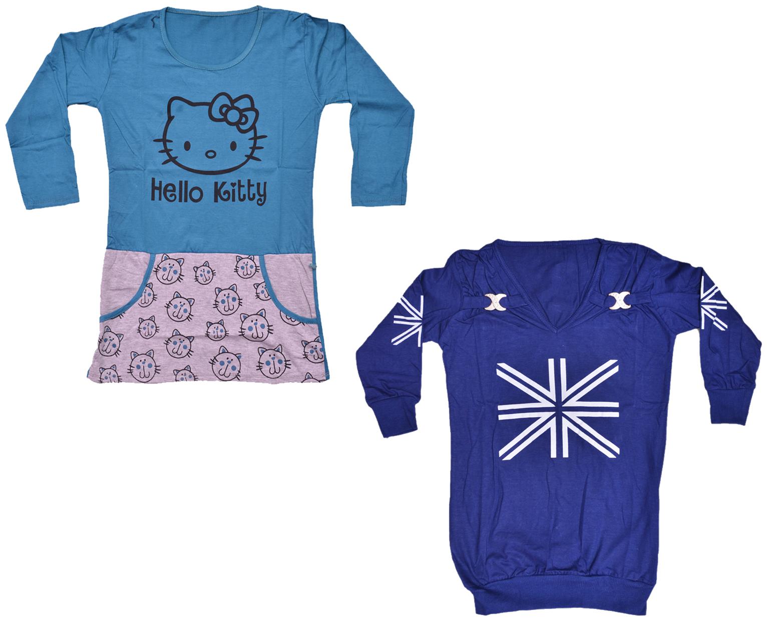 

Indiweaves Girl Cotton Printed Top - Multi