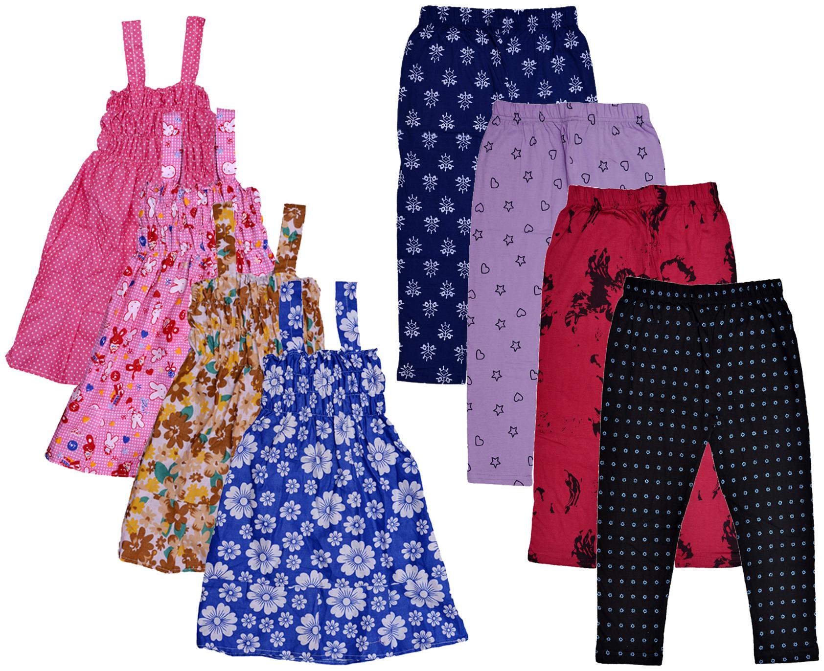 

Indiweaves Girl Cotton Top Bottom Set - Multi