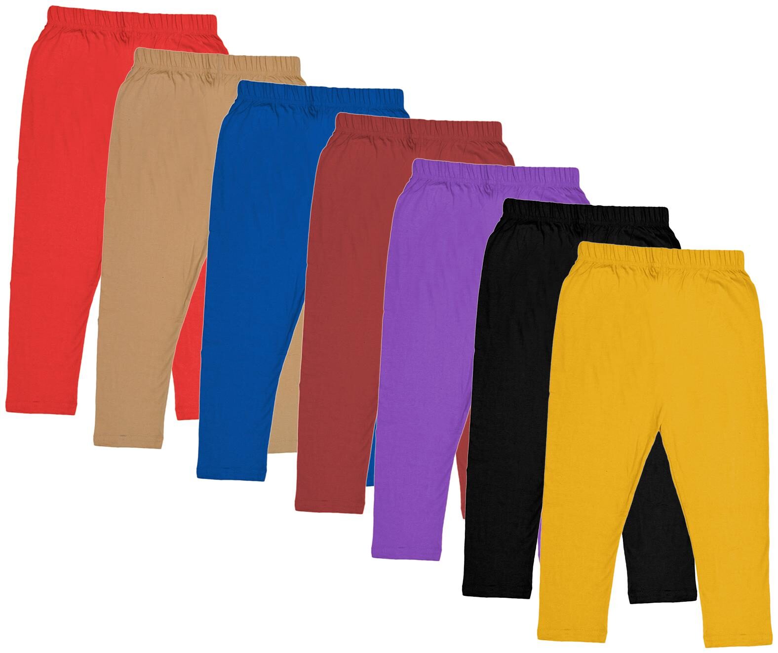 

Indiweaves Girl Cotton Solid Capri - Multi