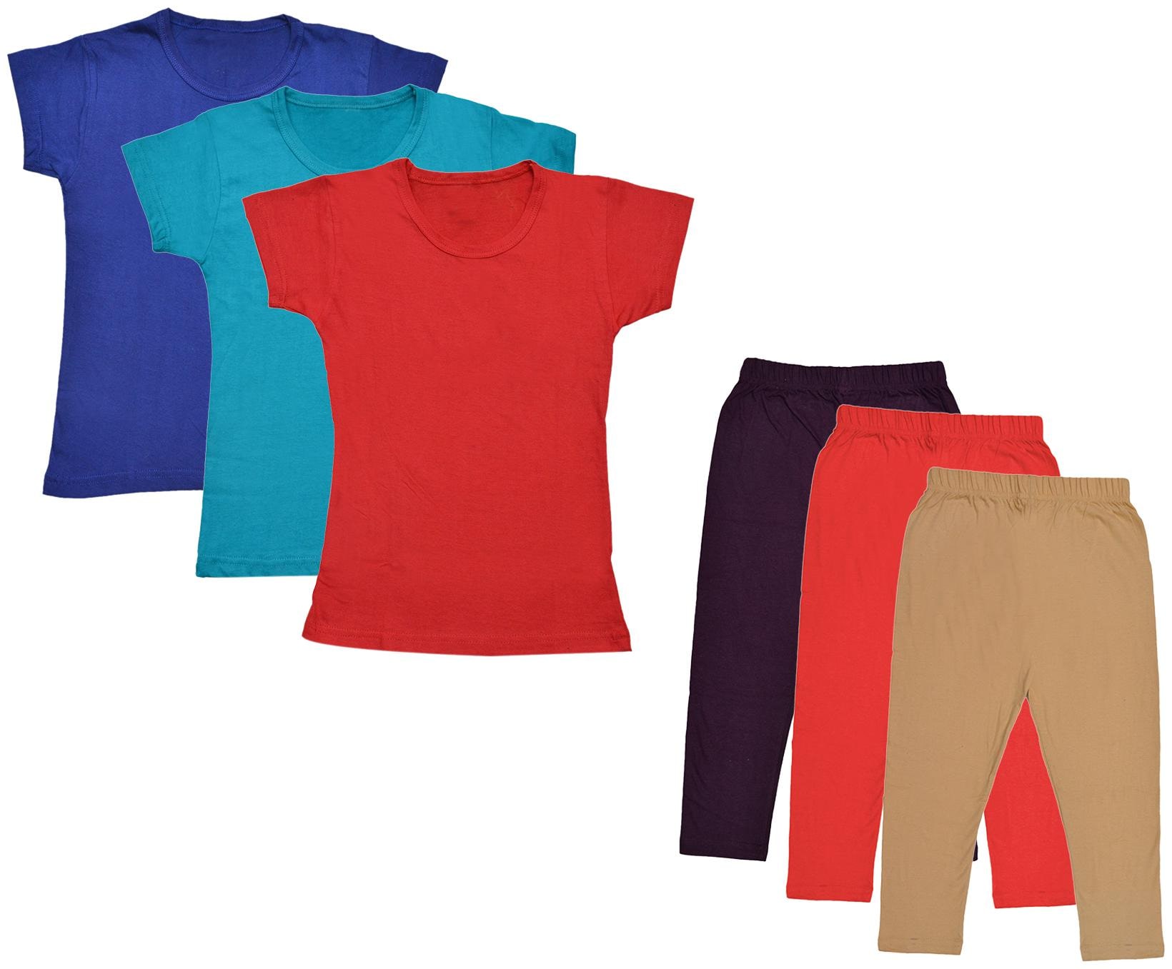 

Indiweaves Girl Cotton Top Bottom Set - Multi