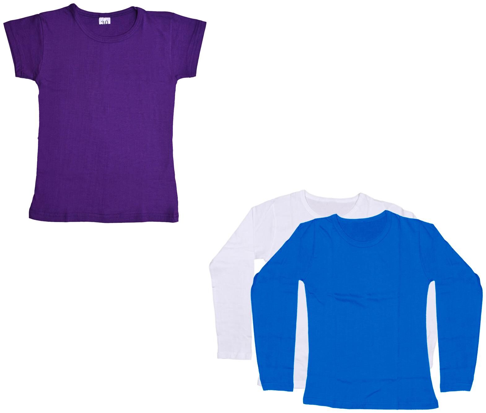 

Indiweaves Girl Cotton Solid T shirt - Multi
