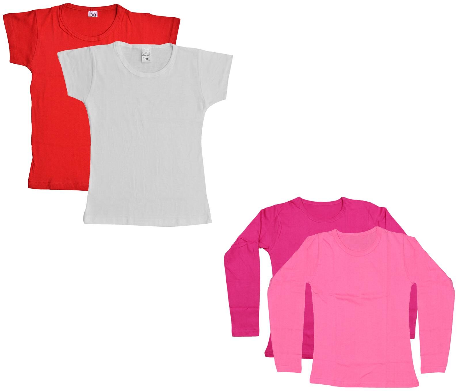 

Indiweaves Girl Cotton Solid T shirt - Multi