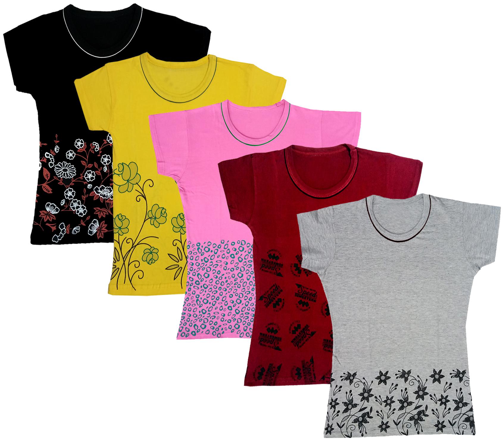 

Indiweaves Girl Cotton Printed T shirt - Multi