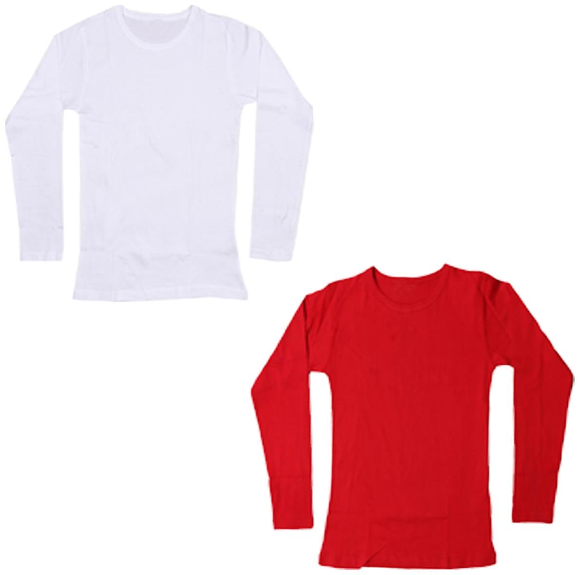 

Indiweaves Girl Cotton Solid T shirt - Red