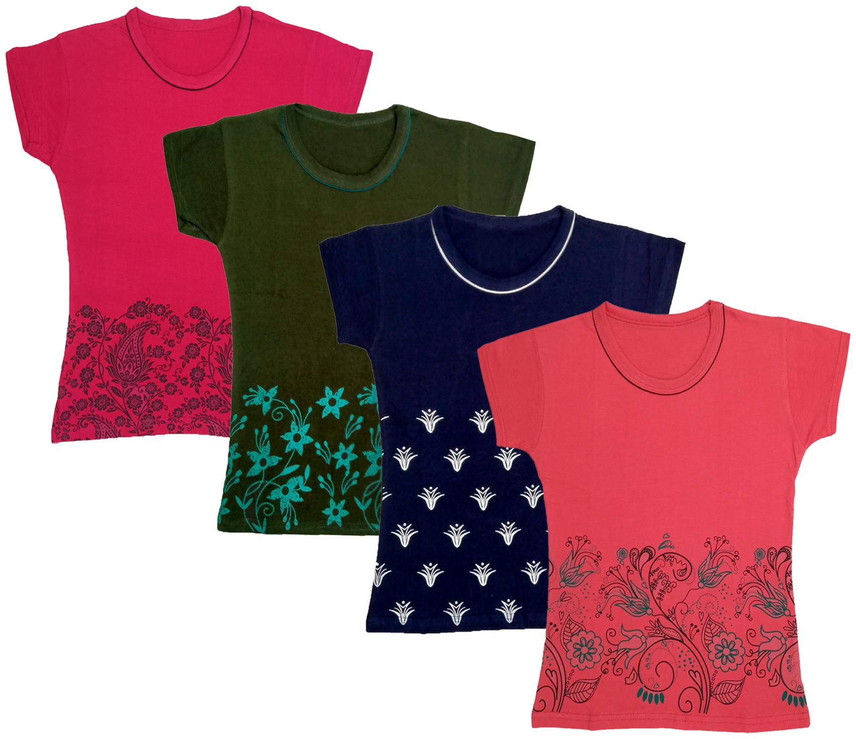 

Indiweaves Girl Cotton Printed T shirt - Multi