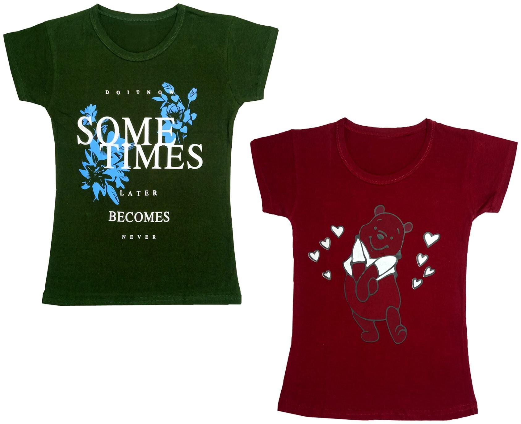

Indiweaves Girl Cotton Printed T shirt - Multi