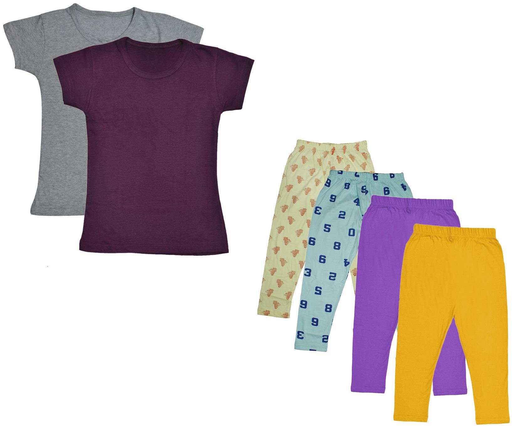 

Indiweaves Girl Cotton Top Bottom Set - Multi