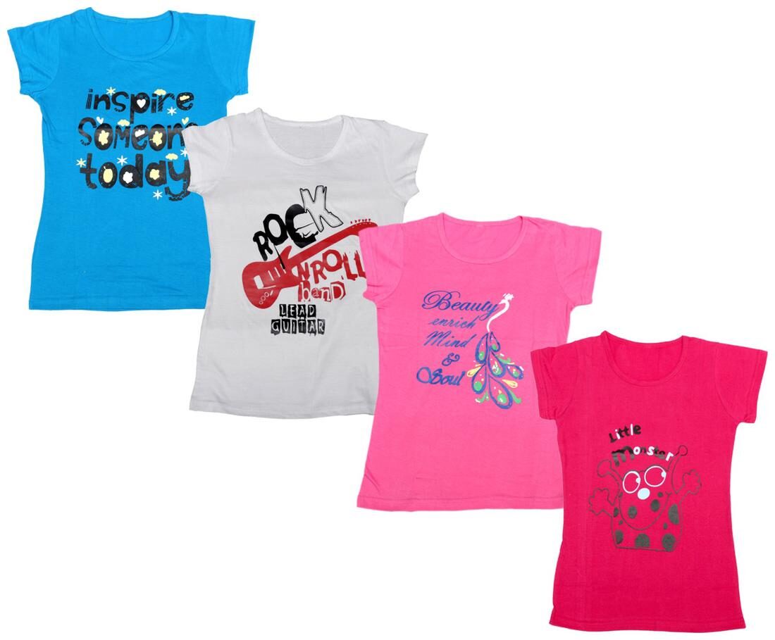 

Indiweaves Girl Cotton Printed T shirt - Multi