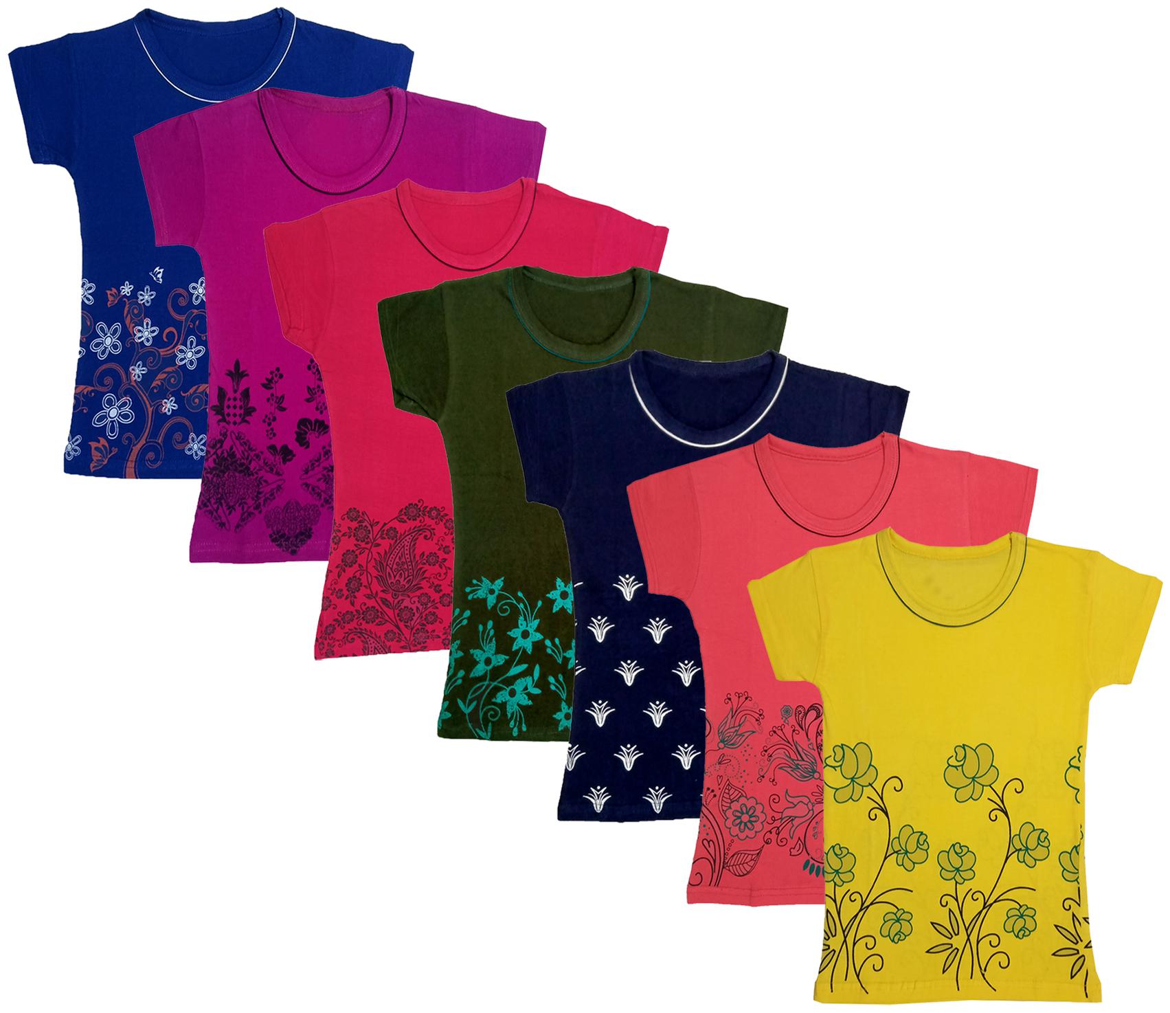

Indiweaves Girl Cotton Printed T shirt - Multi